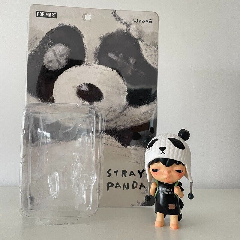 POPMART Rare Signed Hirono Stray Panda PTS Beijing (SBlack) by Artist Lang w/coa