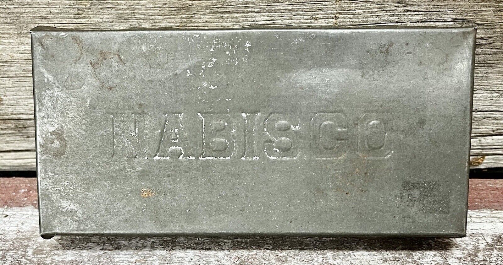 NABISCO Antique Embossed Tin Cracker Box, 6.5” x 3”