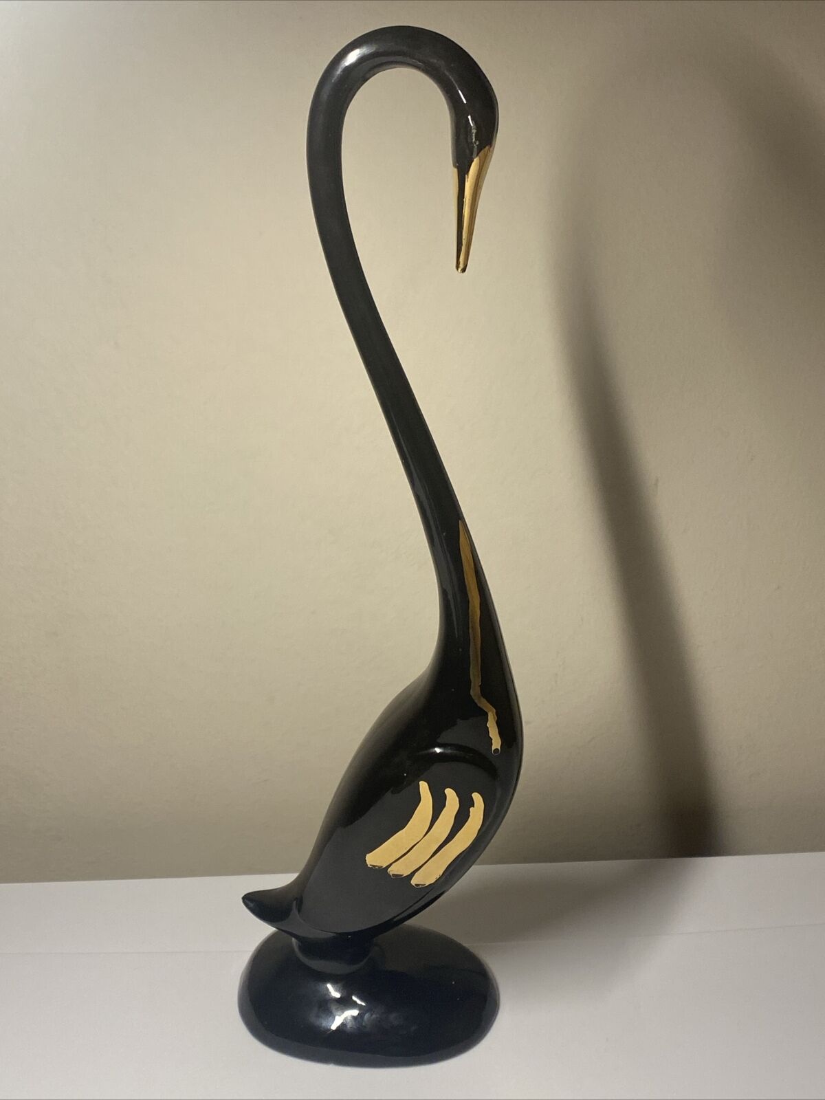 Ceramic Black Swan Vase