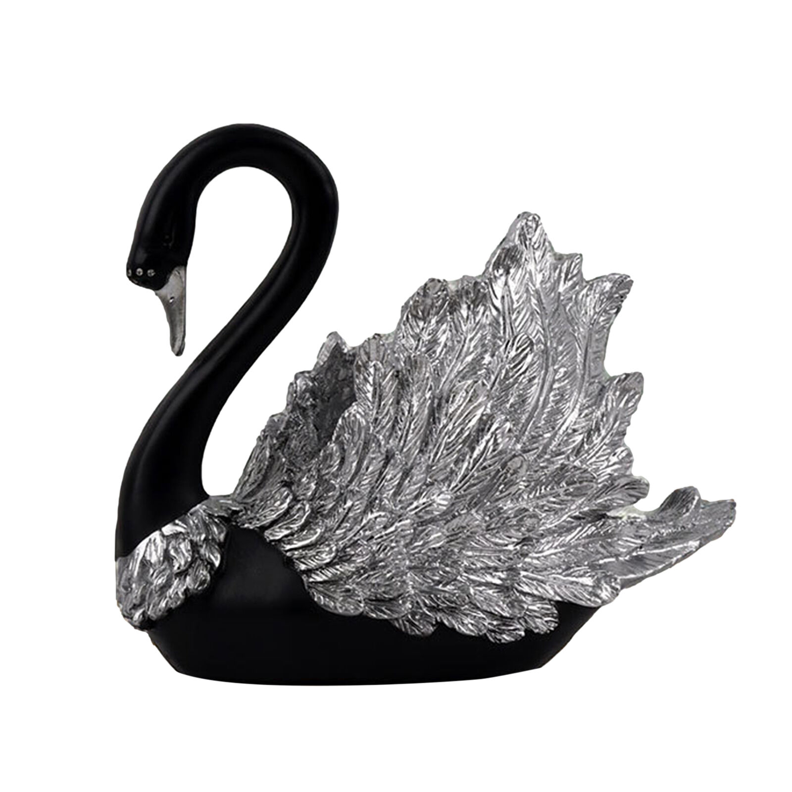 Black Swan Statue , Resin Swan Ornaments Sculpture Figurines Modern Decoration 
