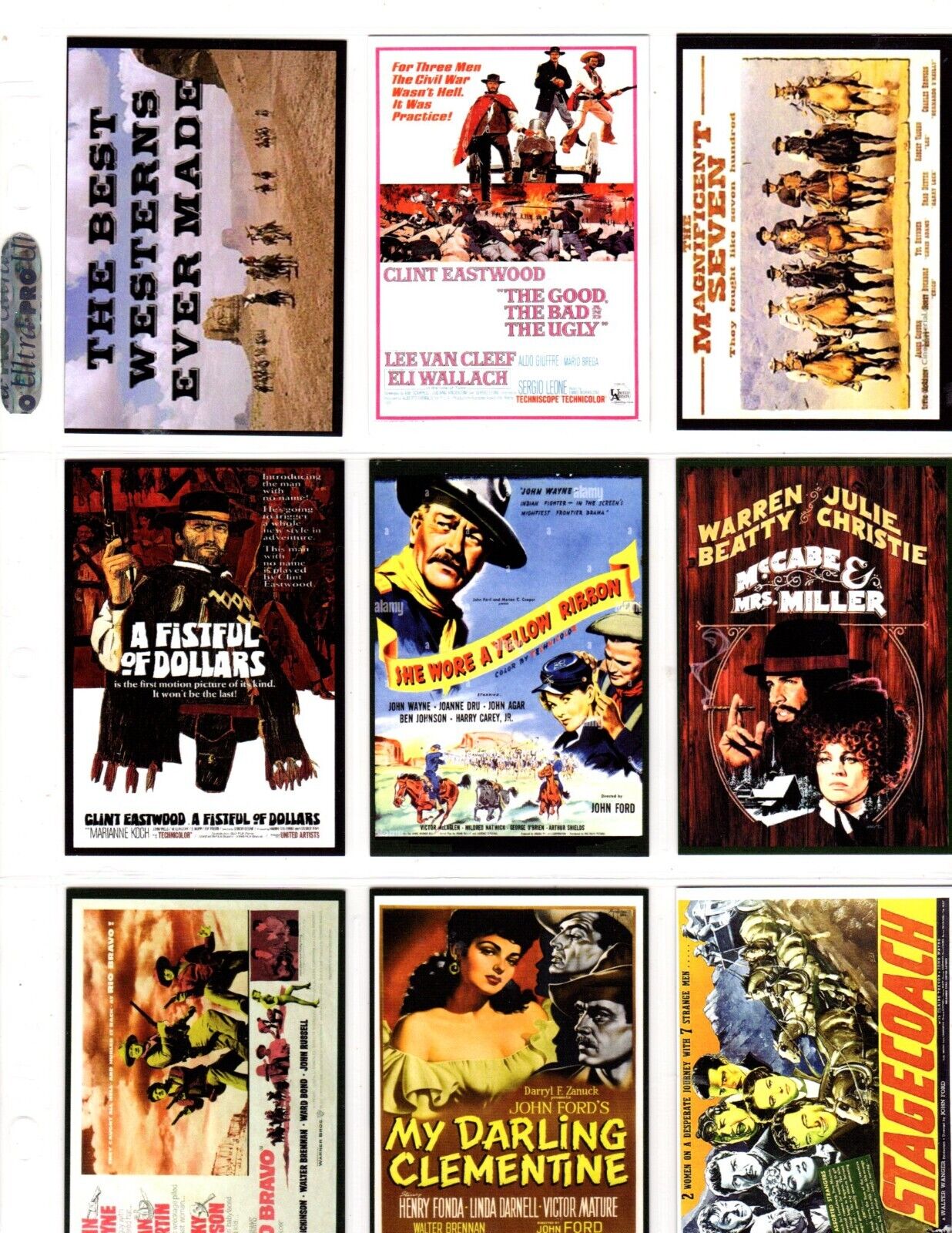 THE BEST WESTERNS EVER MADE   CUSTOM TRADING CARD 36 CARDS SERIES SET