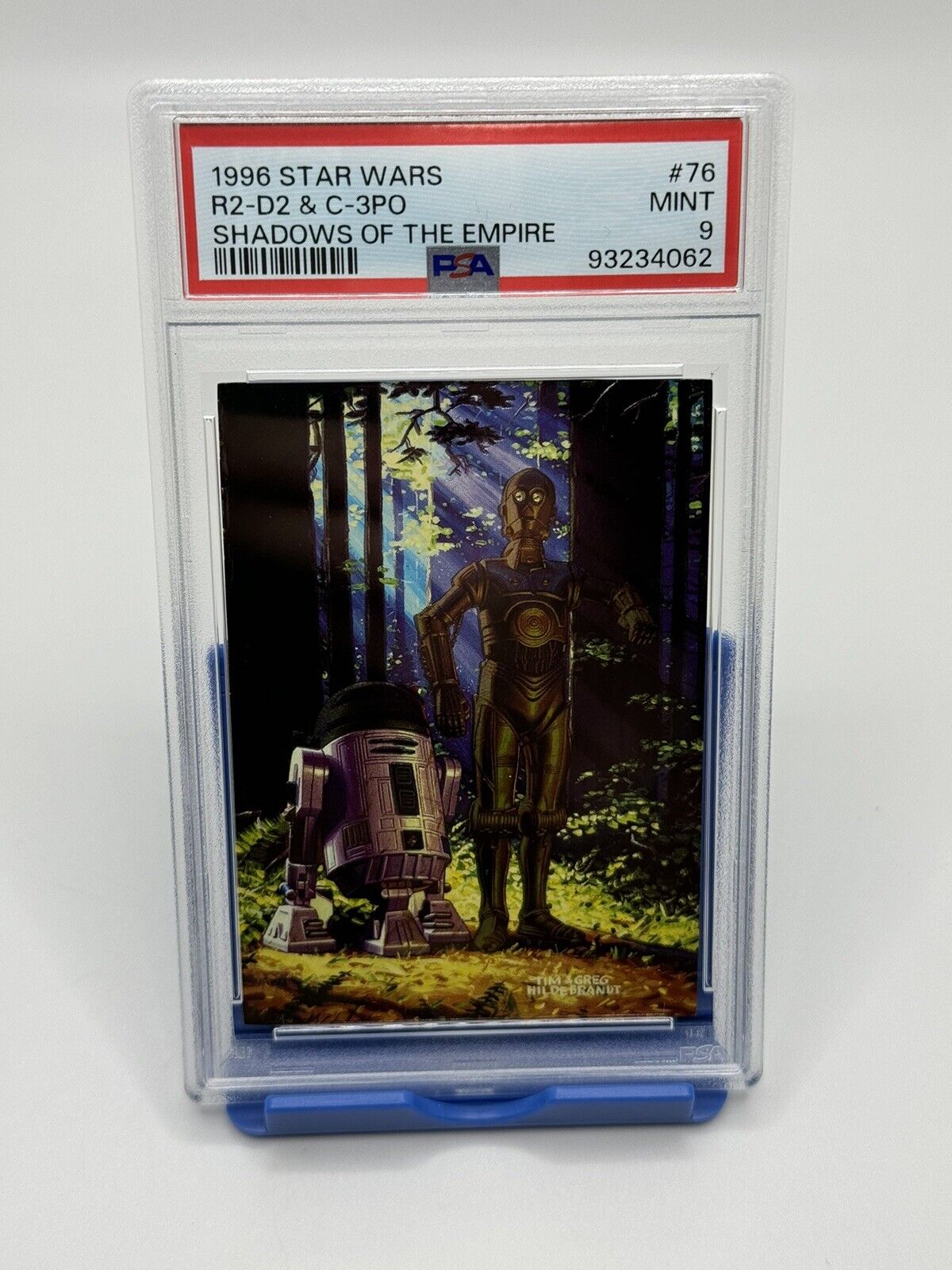 1996 Topps Star Wars Shadows of the Empire Etched Foil R2-D2 & C-3PO #76 PSA 9