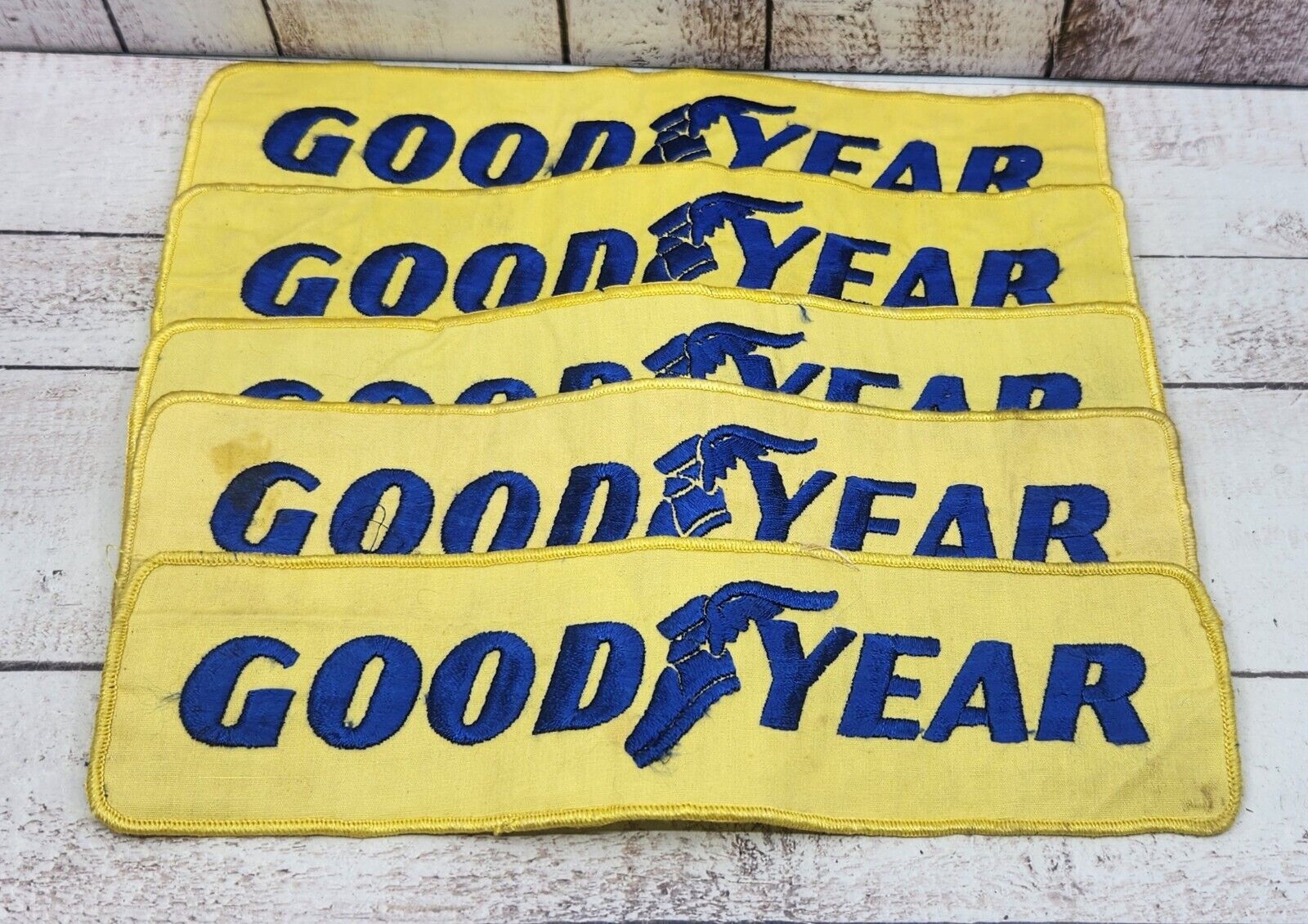 Vintage 1970\'s Goodyear Tire and Rubber Co Embroidered Yellow Patch Good Year