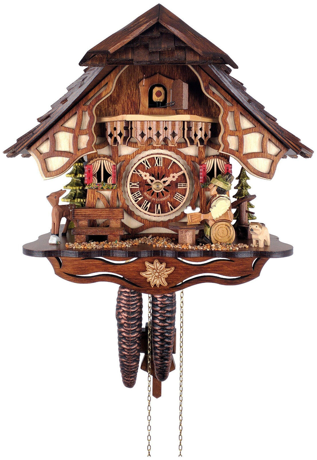 * BEER DRINKER *   Quality hand-carved, traditional German cuckoo clock  26-11 