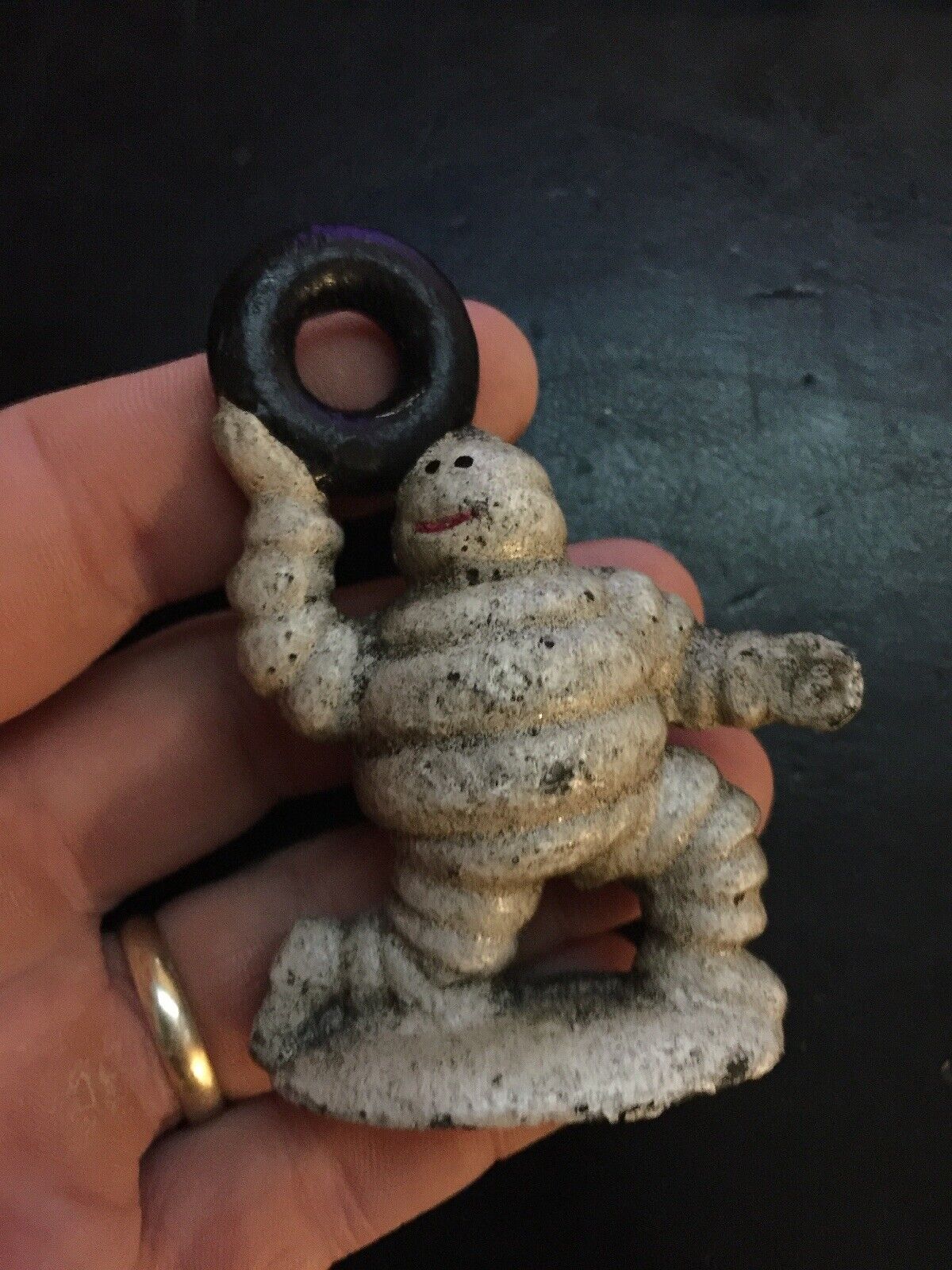 Michelin Tire Man Cast Iron Collector Paperweight Goodyear Tires Metal Patina
