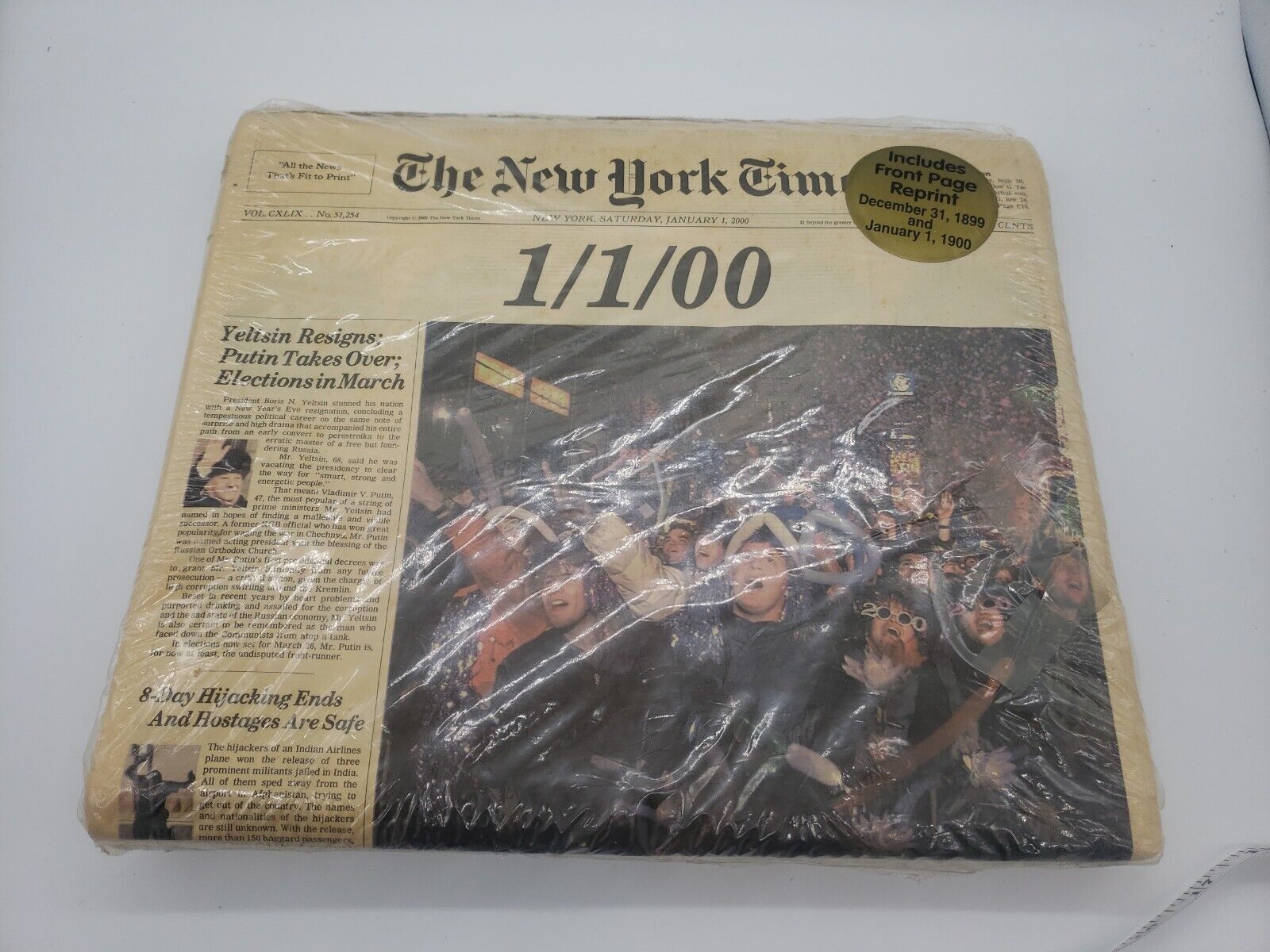 New York Times Newspaper New Century Original Copies - 12/31/99 and 1/1/00 