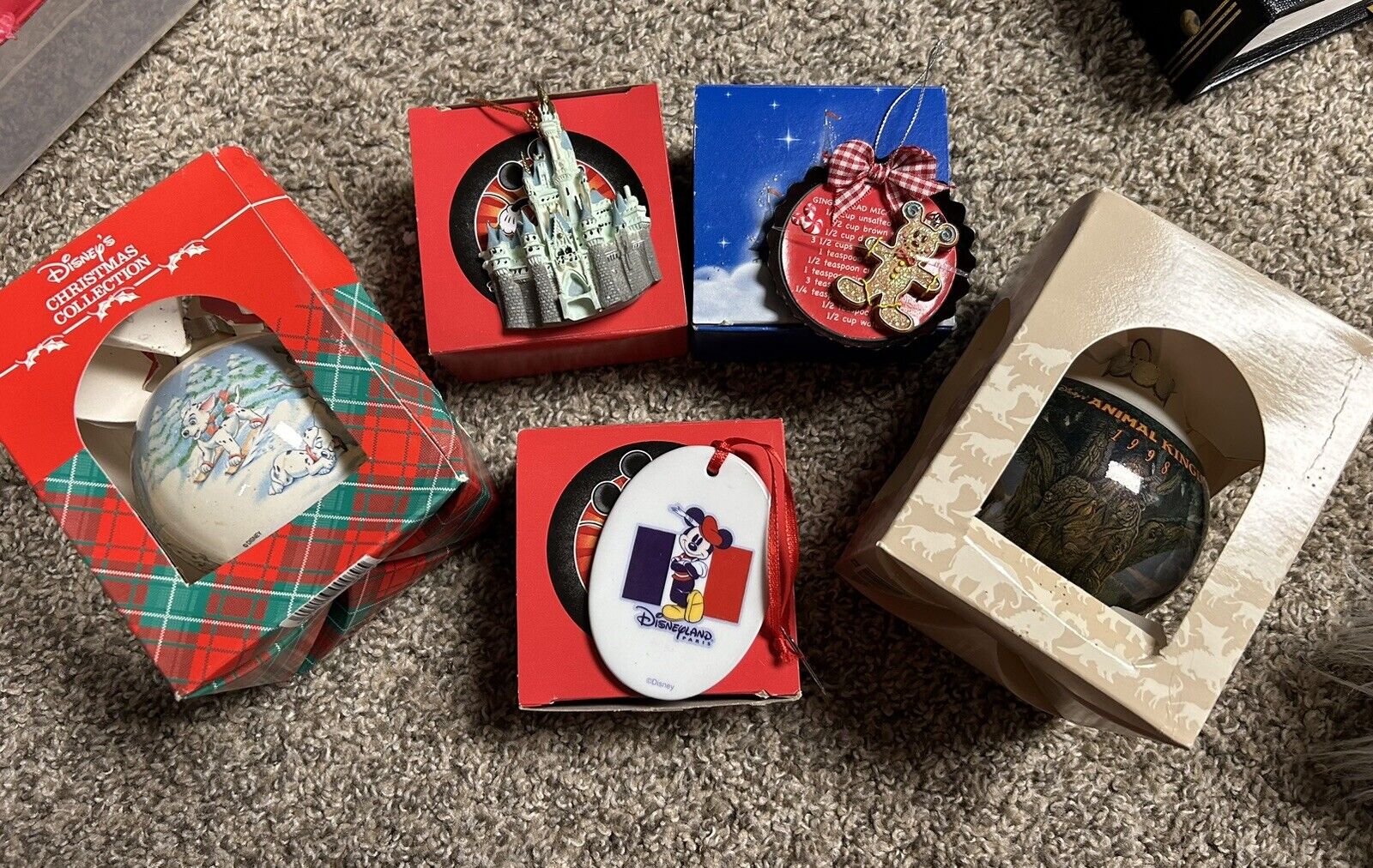 Lot of 5 🎄Vintage 90s 00s Mixed Disney World Christmas Ornaments Mickey Mouse