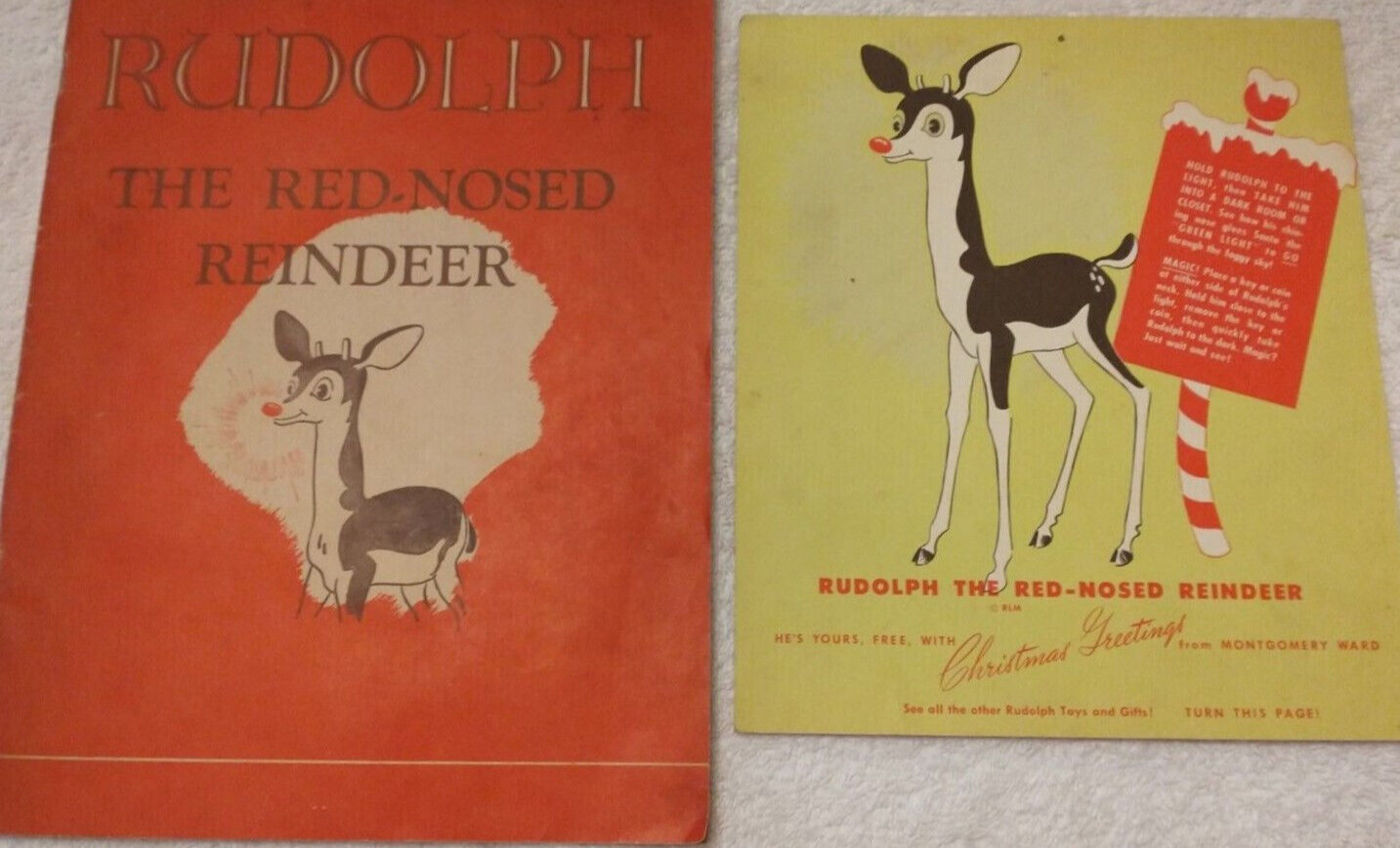 Montgomery Ward 1939 Giveaway Comic Book w Glow Ad Rudolph Reindeer Antique