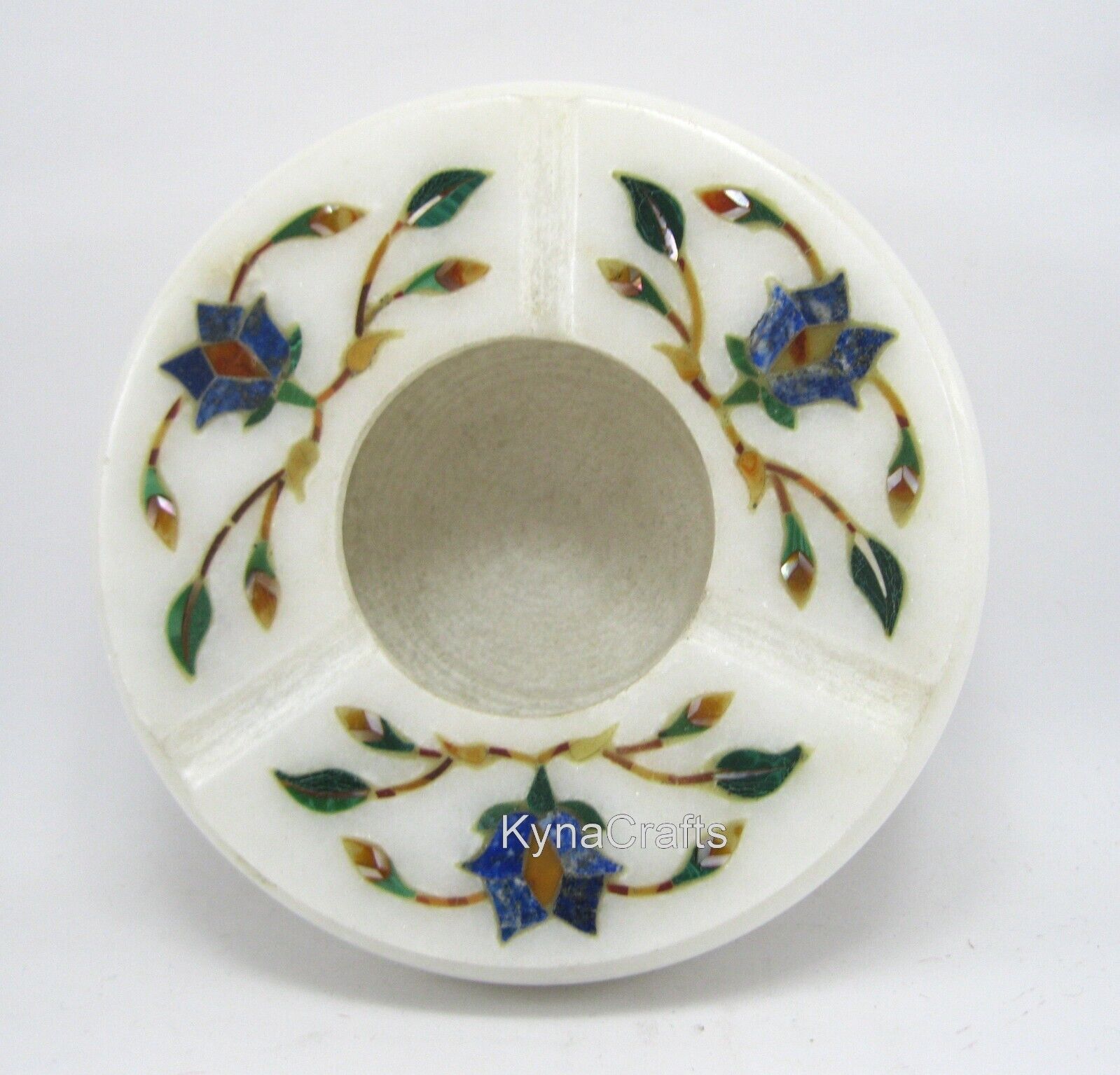 4 Inches White Marble Table Master Piece Handcrafted Ashtray with Luxurious Look