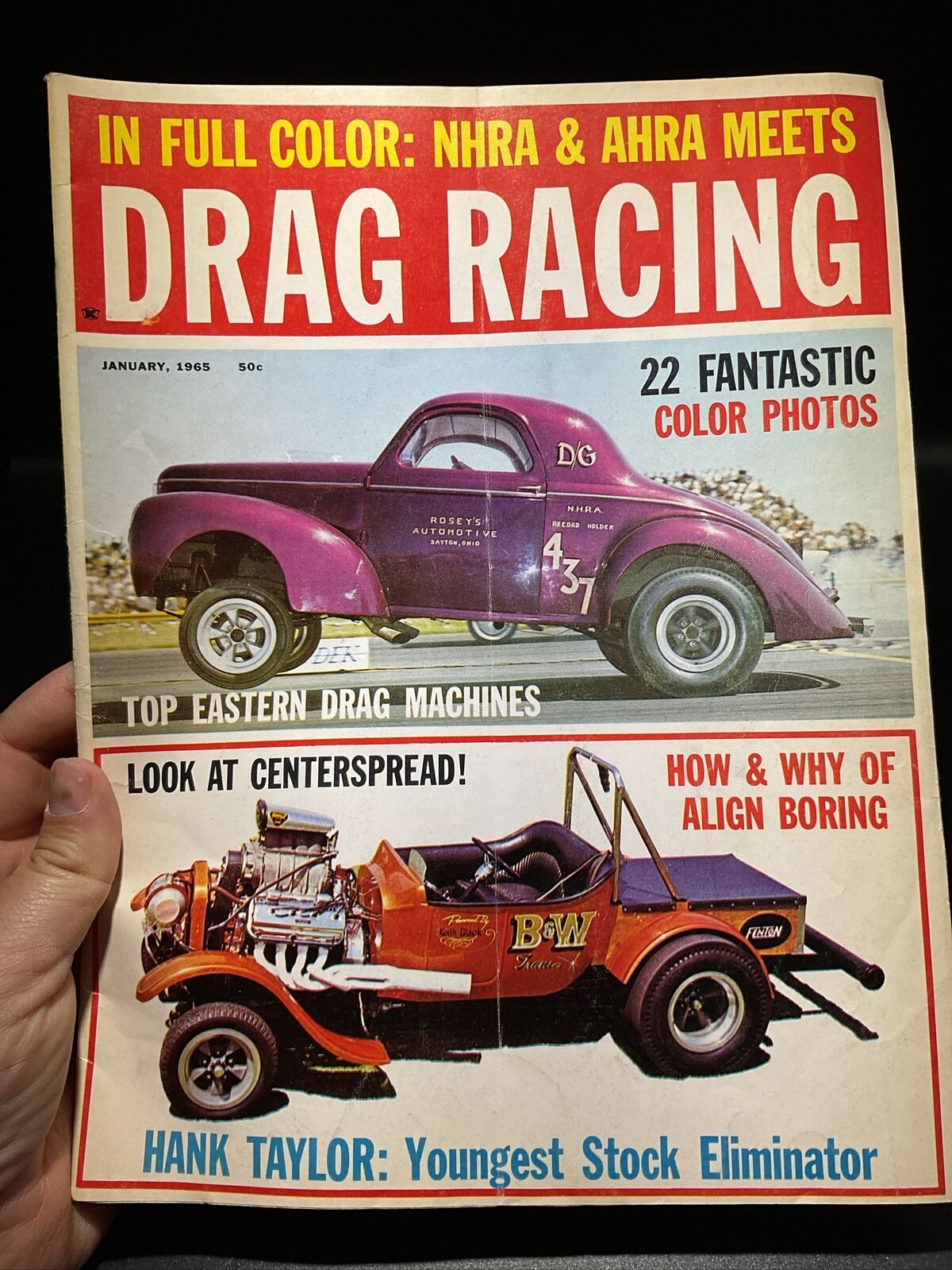 DRAG RACING Magazine Vtg Race Dragster Hot Rod NHRA January 1965