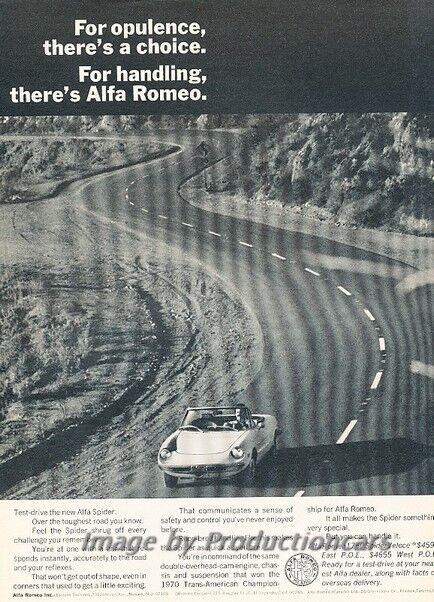 1971 Alfa Romeo Spider Original Advertisement Print Art Car Ad J811