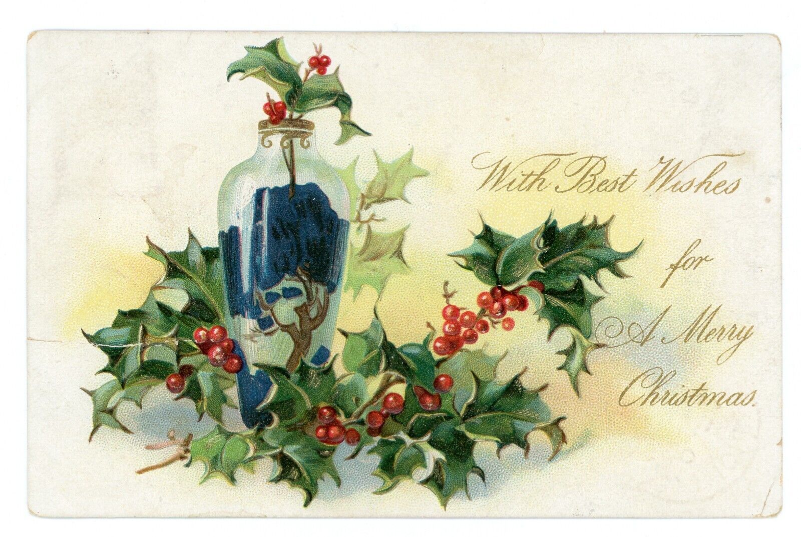Antique Christmas Postcard Embossed c1906 \