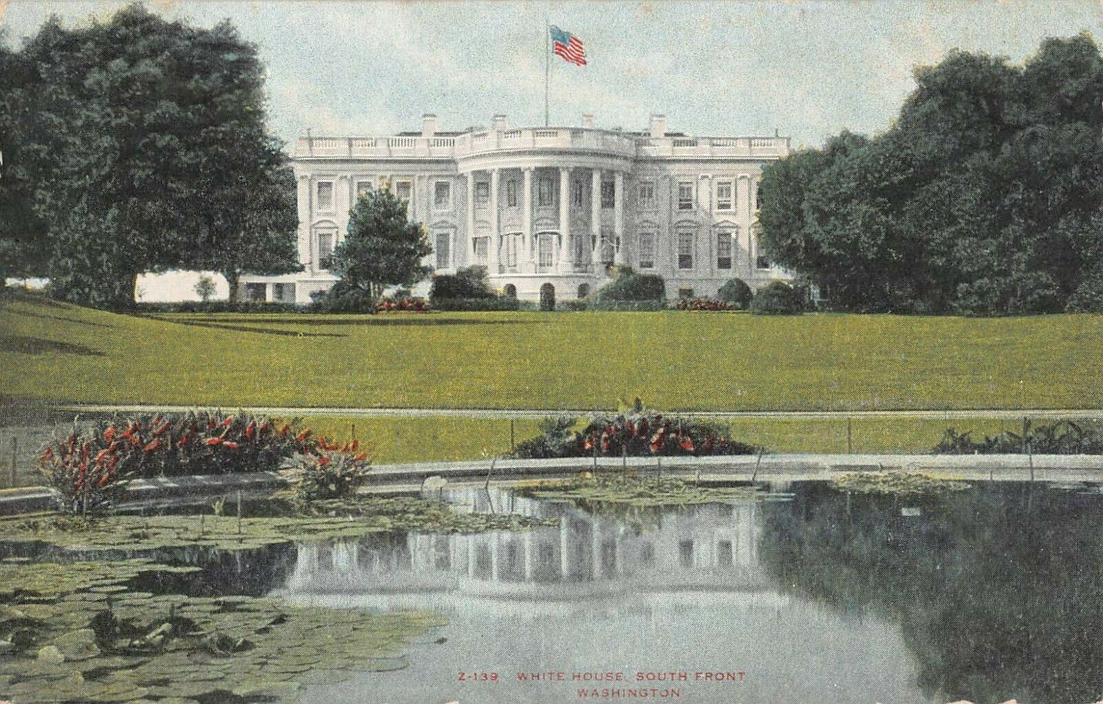 White House, South Front, Washington, D.C., Early Postcard, Unused