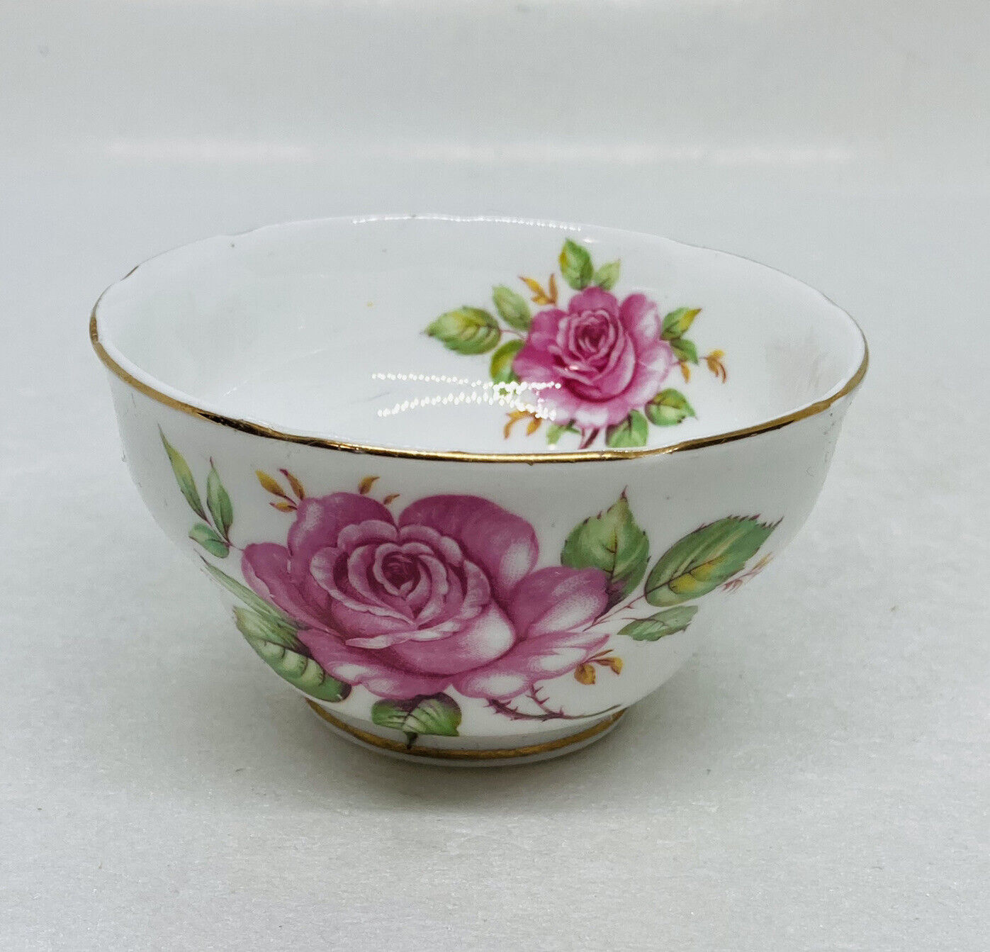 Vintage MELBA Bone China Porcelain Teacup Pink Roses Floral Art Decor England 1