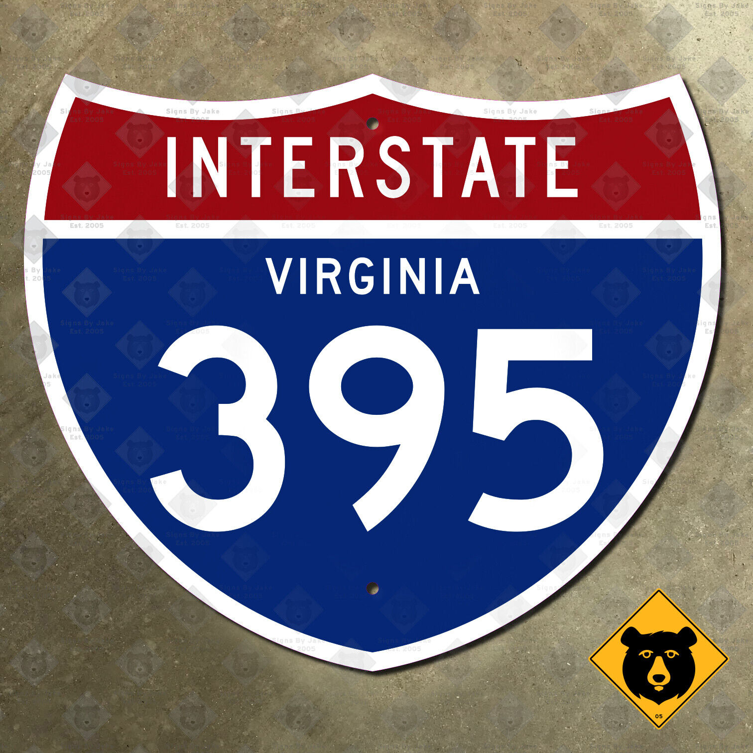 Virginia Interstate 395 highway route sign 1961 Alexandria Arlington 21x18