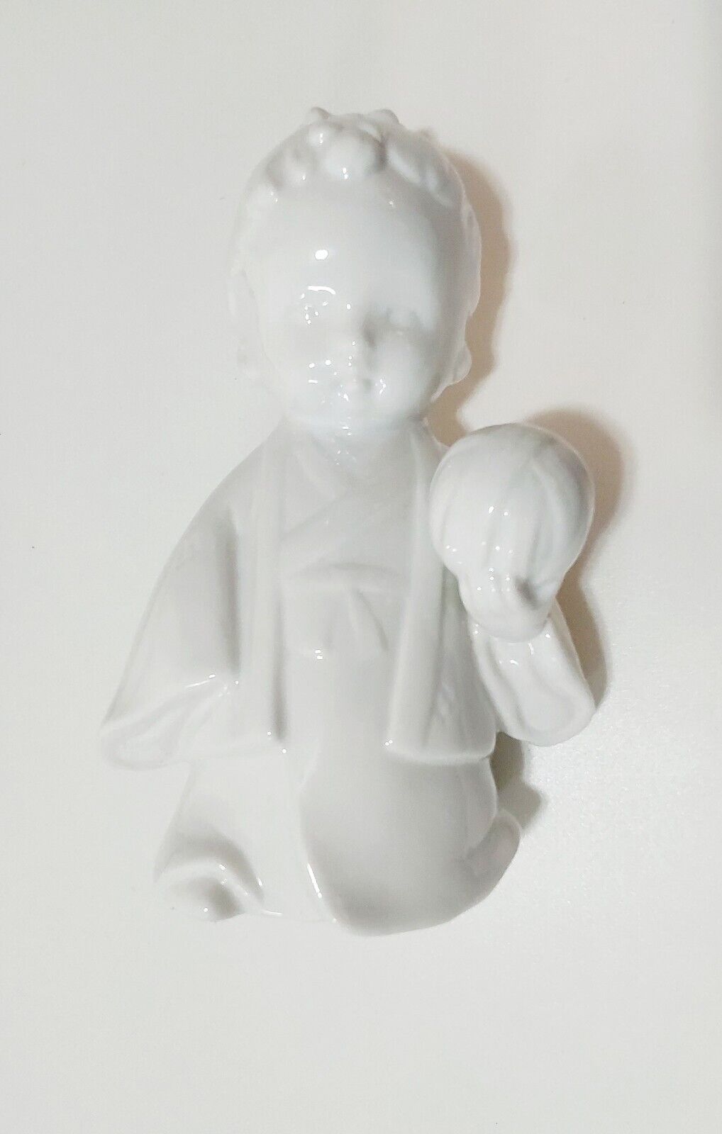 TOYO - Traditional Japanese Child w/ Ball Figurine White Porcelain Vintage Japan