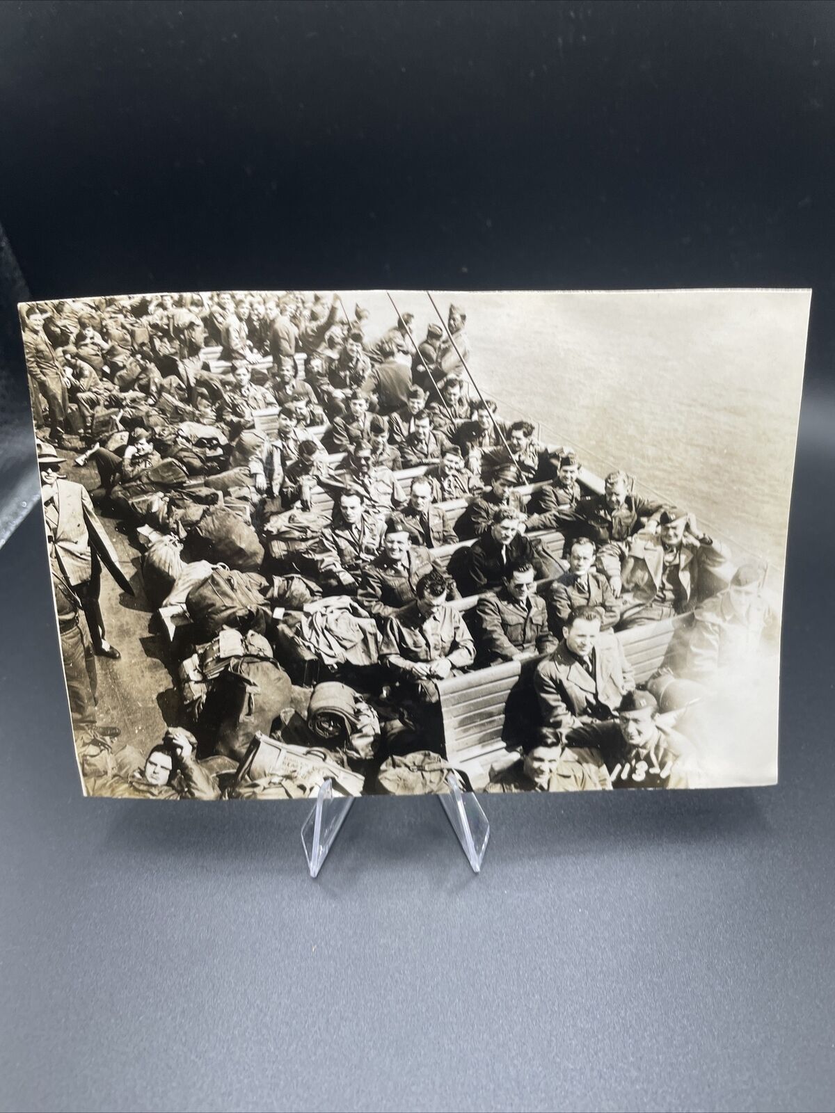 Soldiers Returning Home, San Francisco Bay, WWII Photo