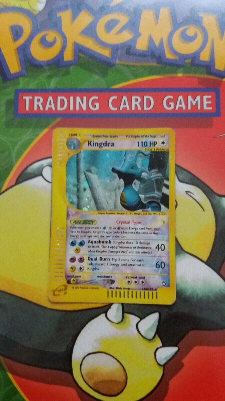 Crystal Kingdra 148/147 Aquapolis Secret Rare Holo Pokemon Card - Ultra Rare