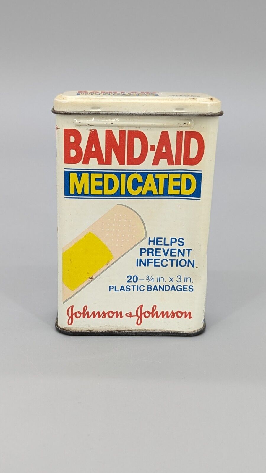 Vintage 1984 Band-Aid Brand Medicated Band Aid Tin Empty Collectible