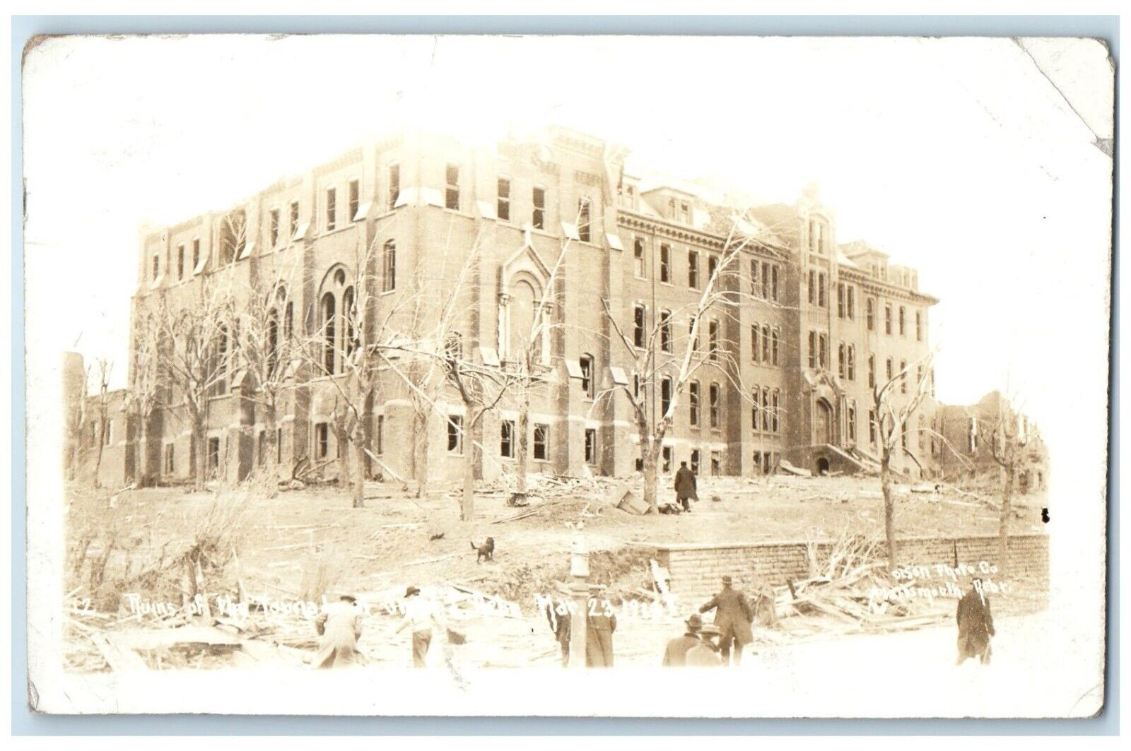 c1910's Building Ruins Of Tornado Omaha Nebraska NE RPPC Photo Antique Postcard