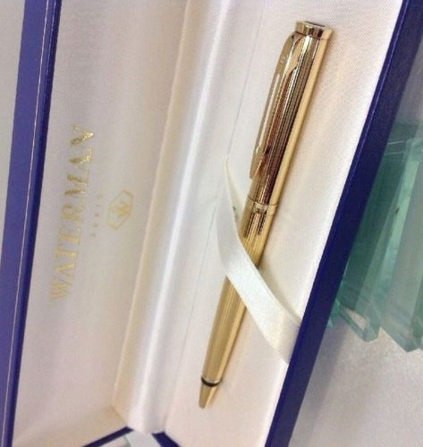Waterman  Preface Ballpoint Pen  Gold New In Box Black Ink Made In France