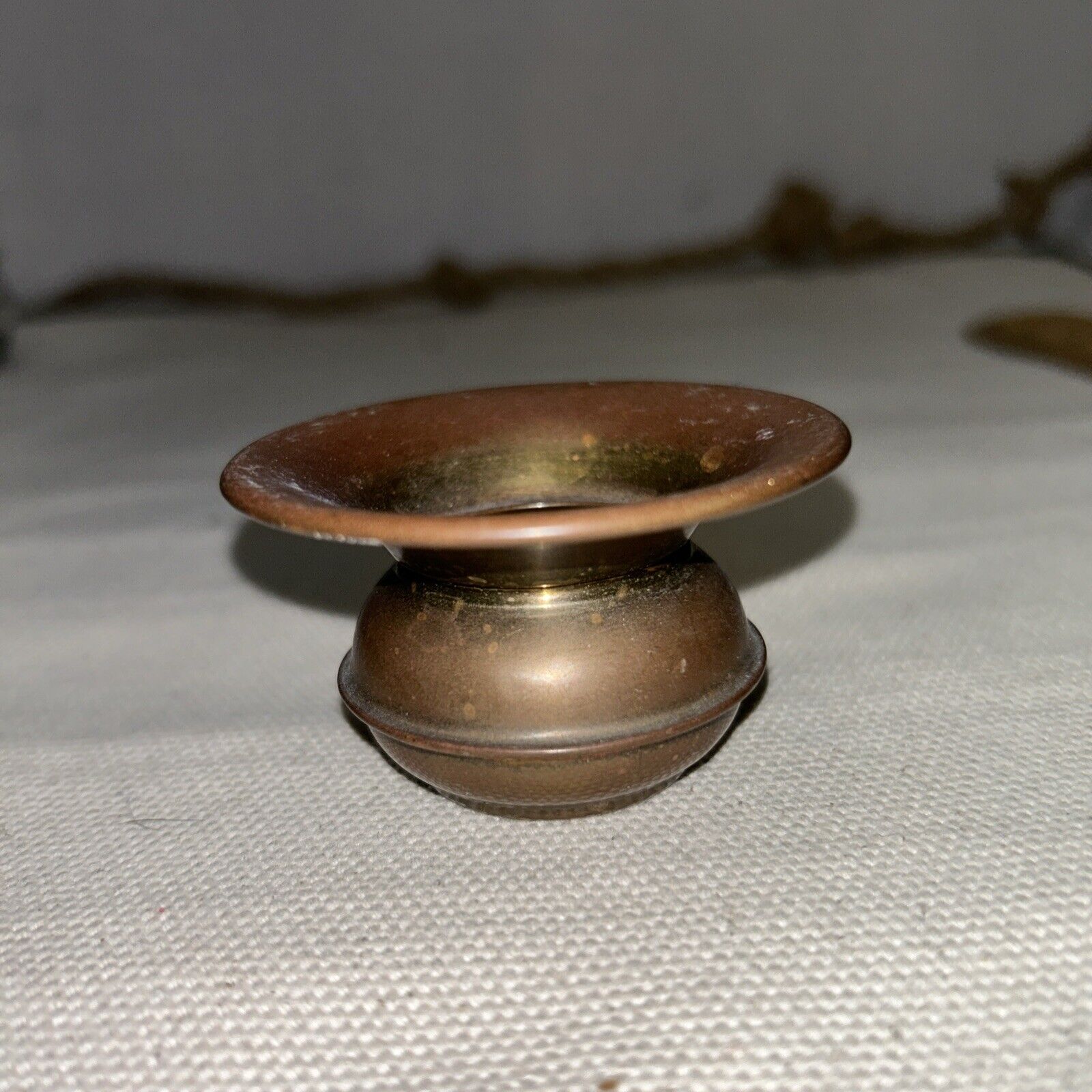 Vintage Brass Miniature Sized Spittoon /Cuspidor 1.5” Tall
