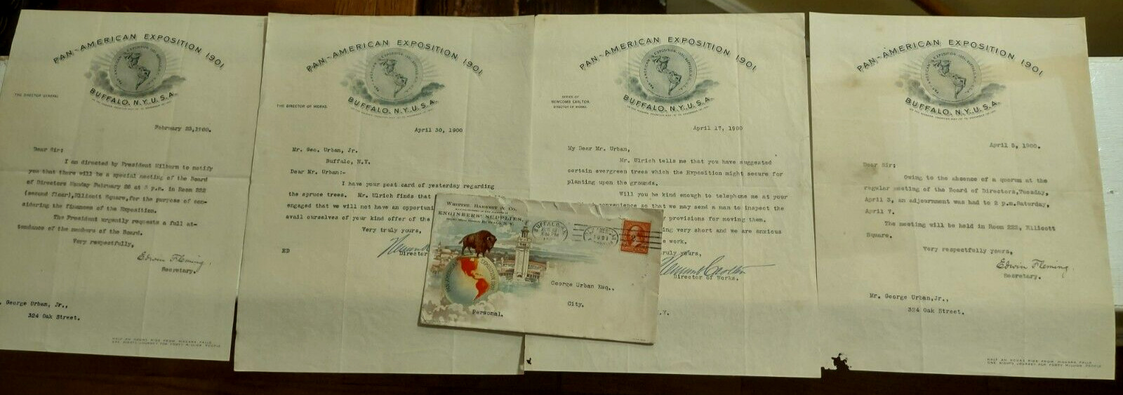 1901 Pan American Exposition Buffalo NY 4  Letterheads & Envelope - George Urban