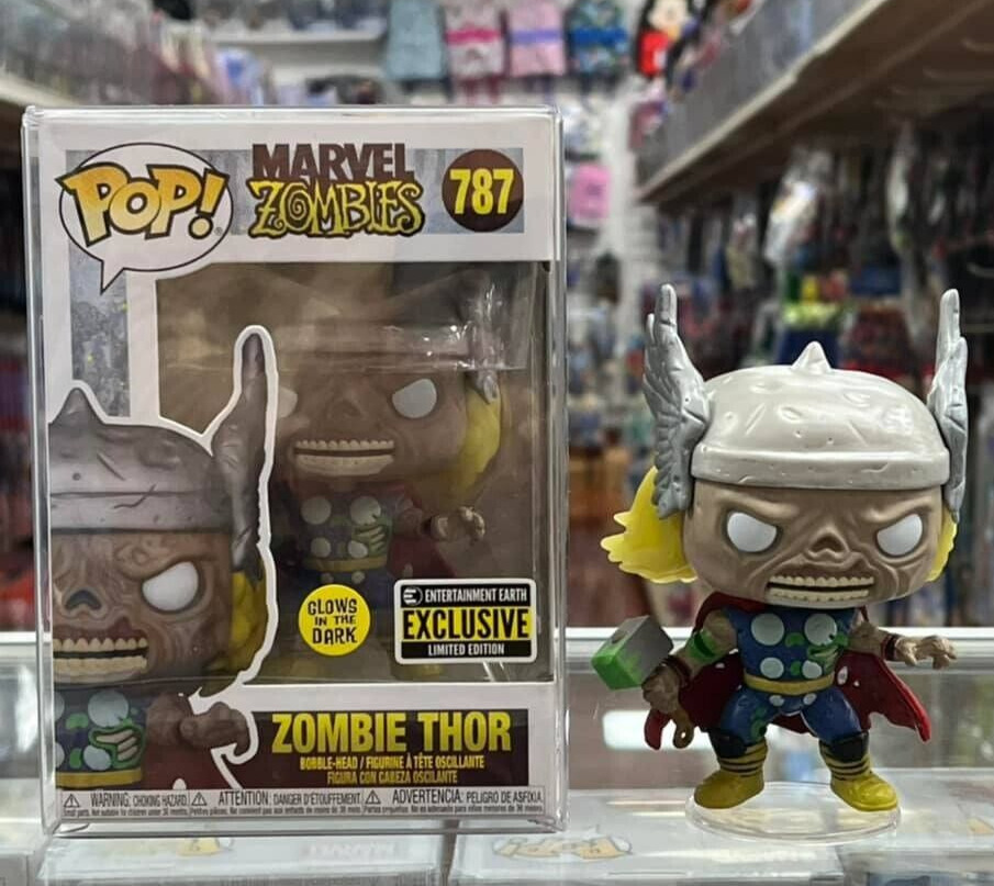 Funko Pop Marvel: Marvel Zombies - THOR GITD Exclusive Figure with protector