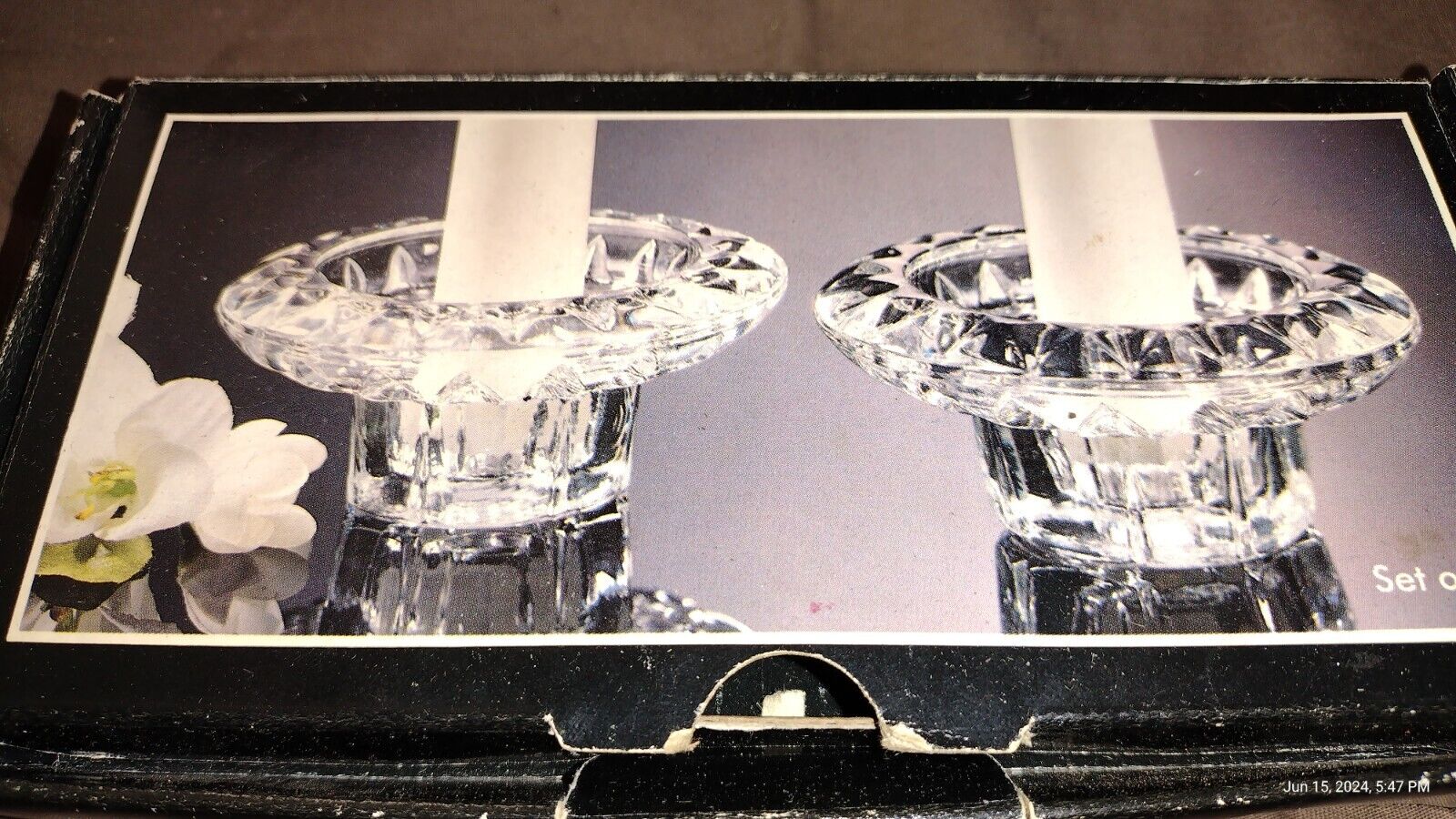 VINTAGE FOREVER CRYSTAL candle stick holders about 2