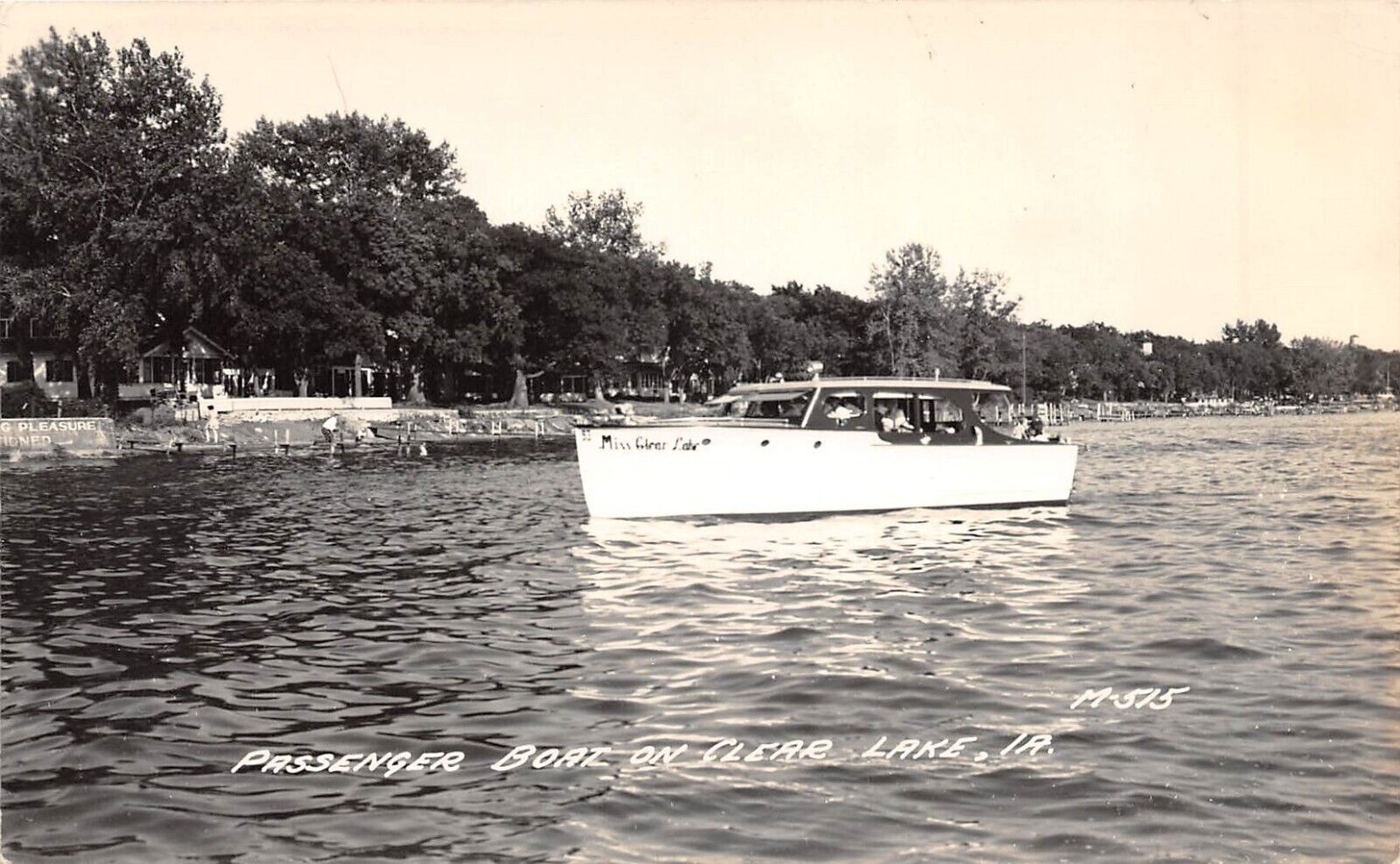 Clear Lake IA Iowa Passenger Boat MISS CLEAR LAKE RPPC Postcard 4781