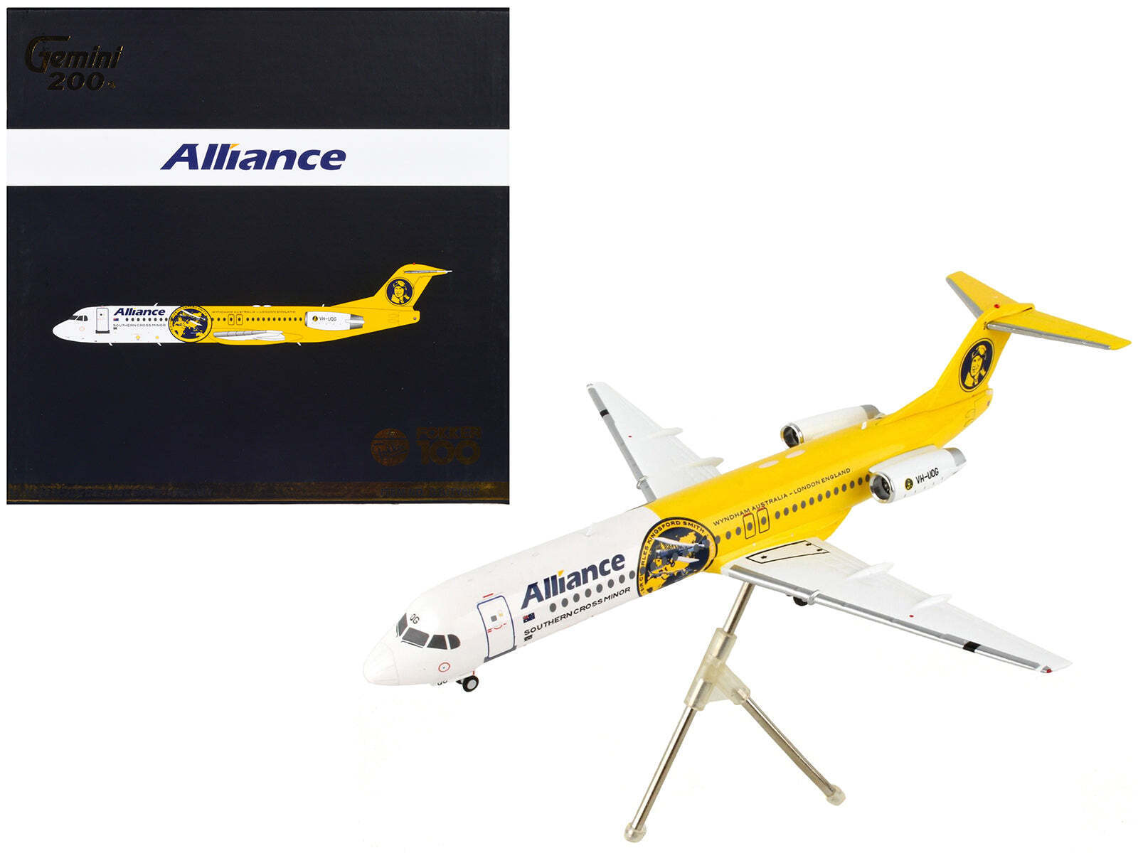 Fokker F100 Commercial Alliance Airlines Gemini 200 1/200 Diecast Model Airplane