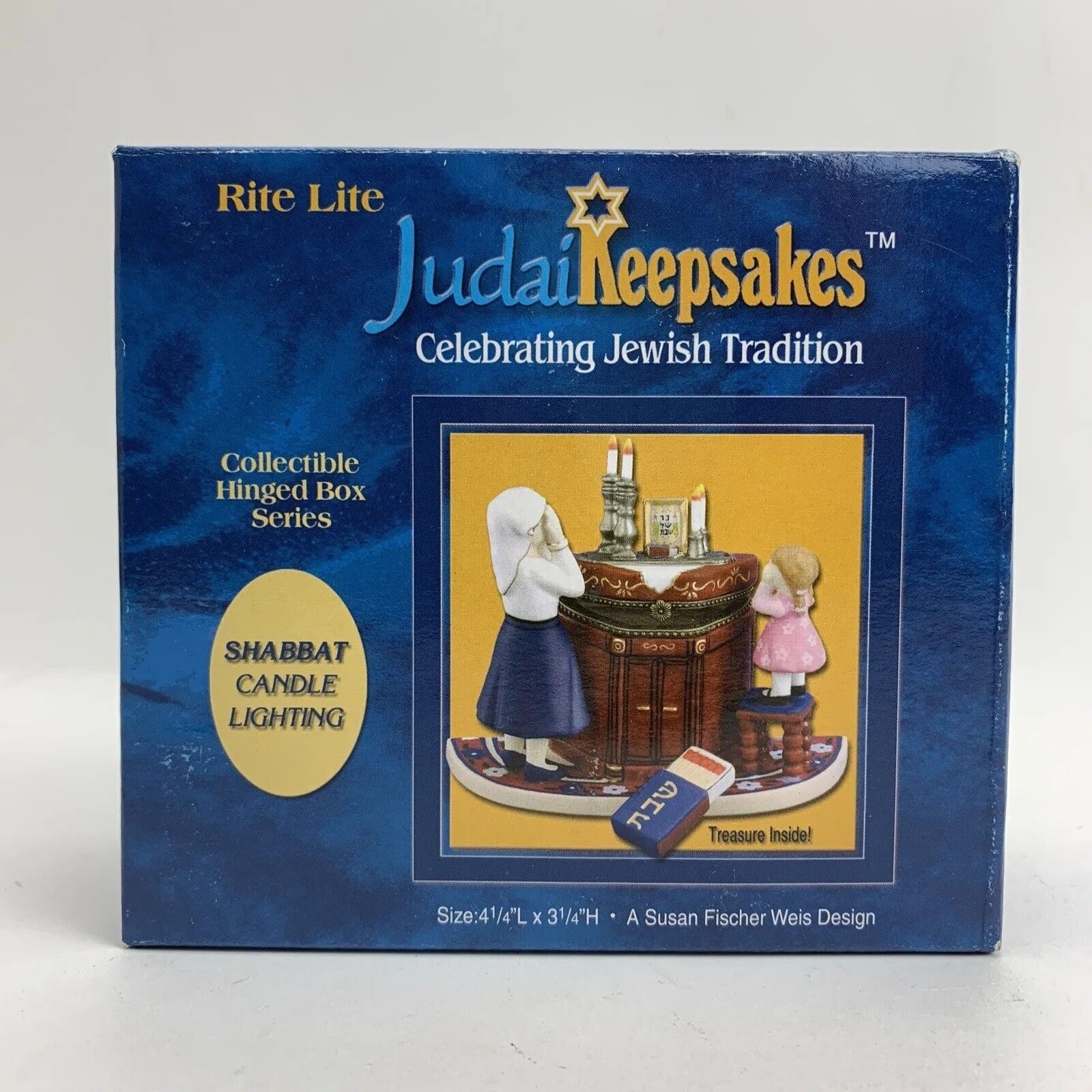 Jacob Rosenthal Judaica Collection Hinged Trinket Box Shabbat Candle Lighting