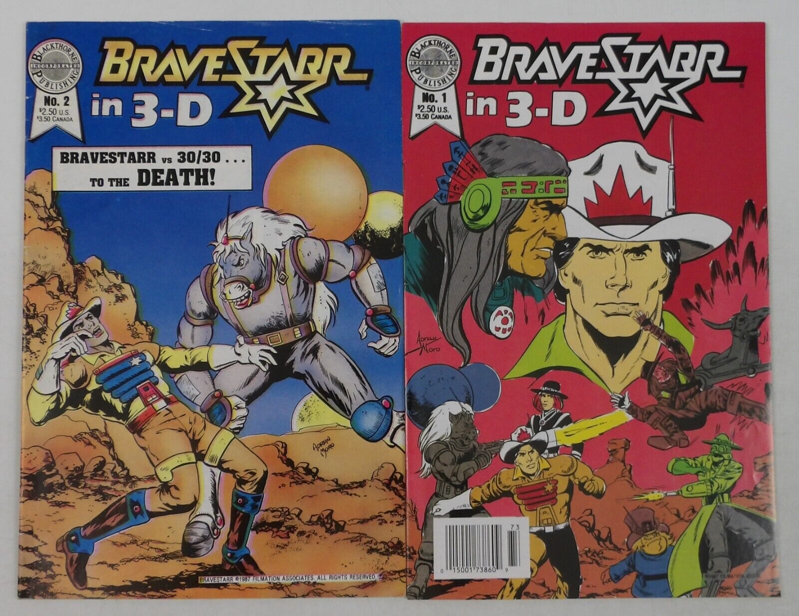 BraveStarr in 3-D #1-2 VG FN complete series - Blackthorne #-D #27 & #40