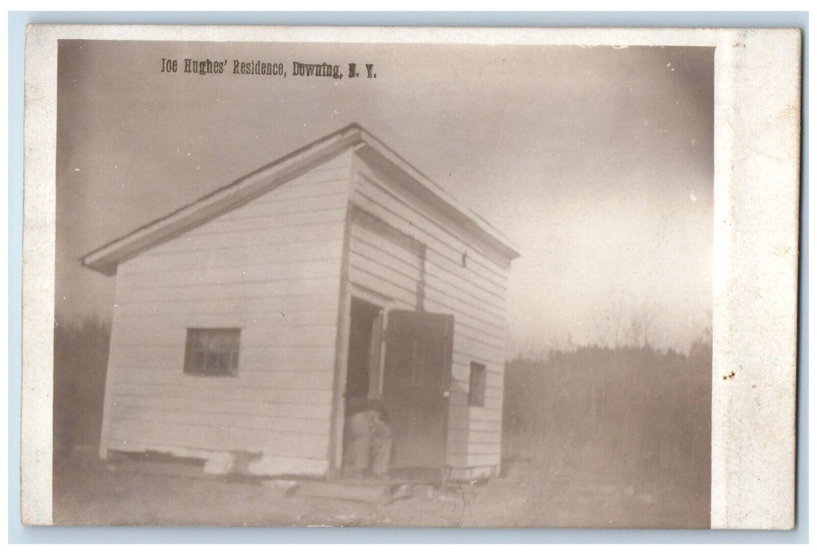 c1910's  Joe Hughes Residence Shack Downing NY House RPPC Photo Postcard