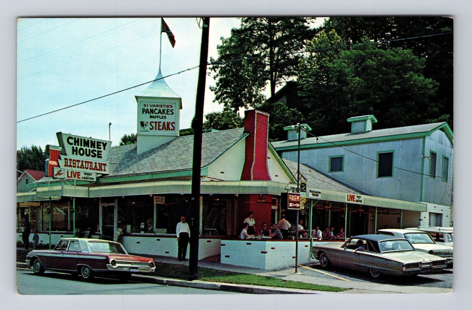 Gatlinburg TN-Tennessee, The Chimney House Restaurant Vintage Souvenir Postcard