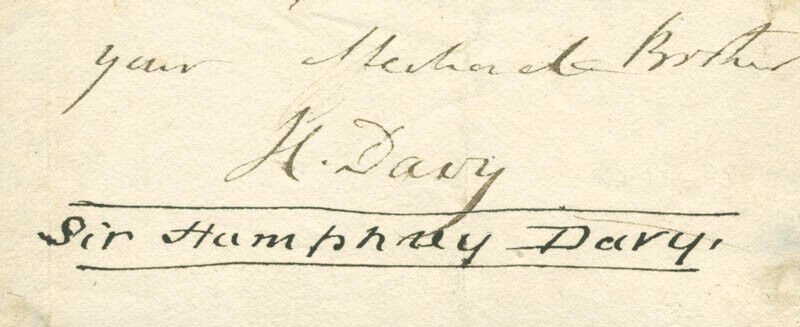 SIR HUMPHRY DAVY - AUTOGRAPH SENTIMENT SIGNED