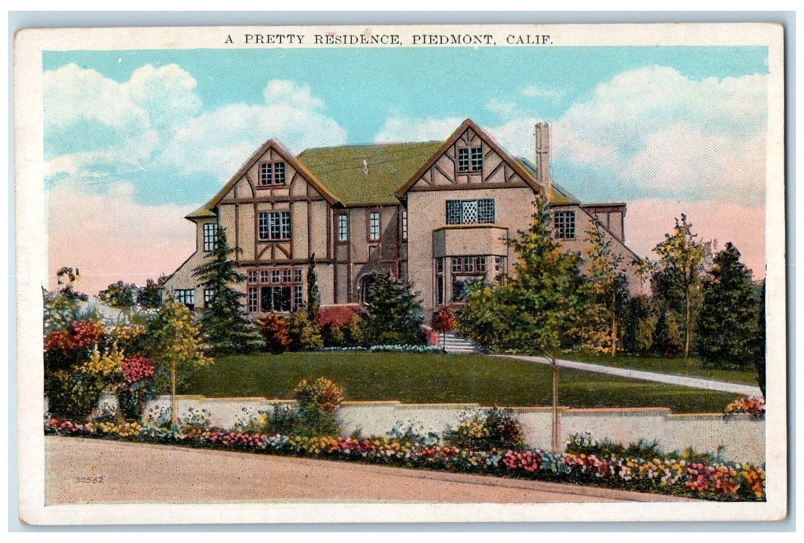 c1920\'s A Pretty Residence Exterior Scene Piedmont California CA Posted Postcard