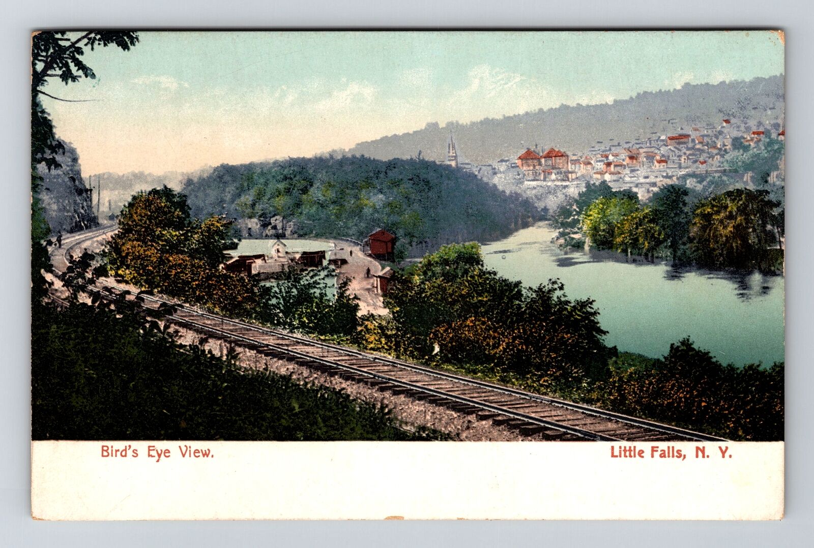 Little Falls NY-New York, Bird\'s Eye View Little Falls Vintage Souvenir Postcard