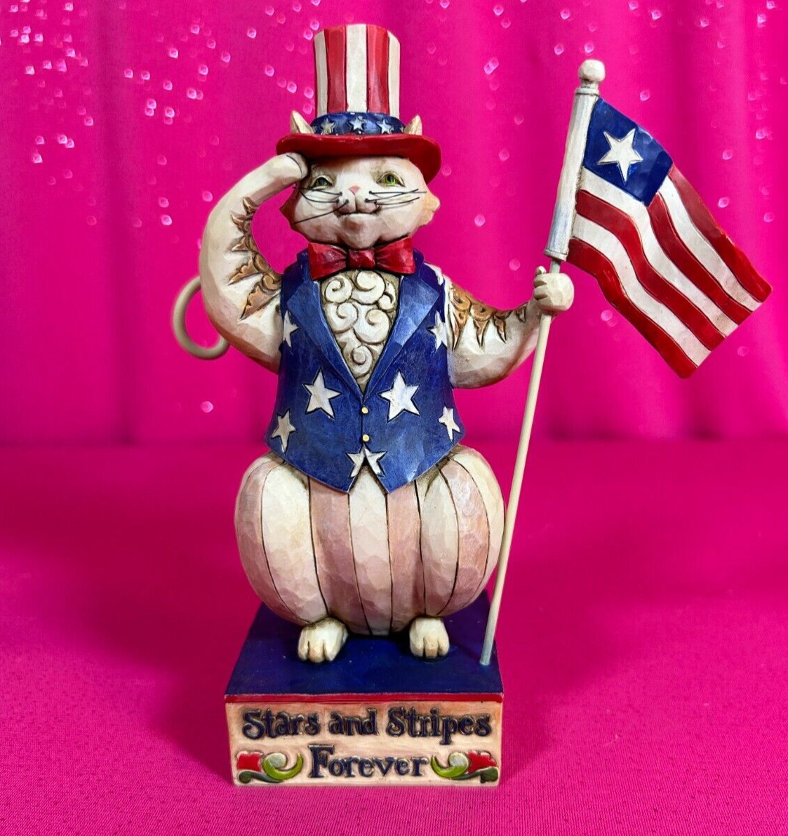 Jim Shore~Stars And Stripes Salute~Patriotic Cat~4021132~4th of July~New in Box