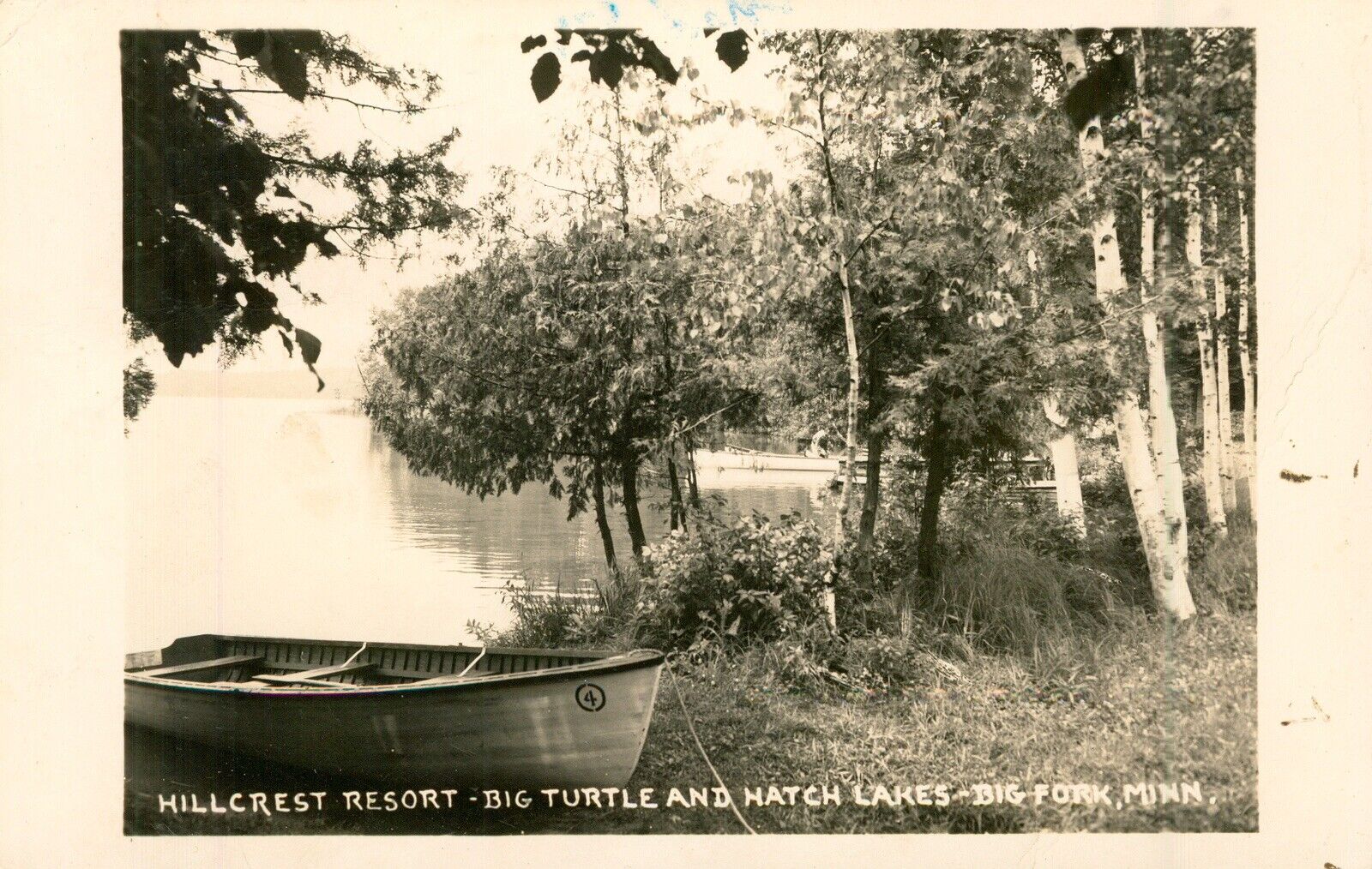 POSTCARD 1961 RPPC HILLCREST Resort BIG Turtle and HATCH Lakes BIG FORK, Minn.