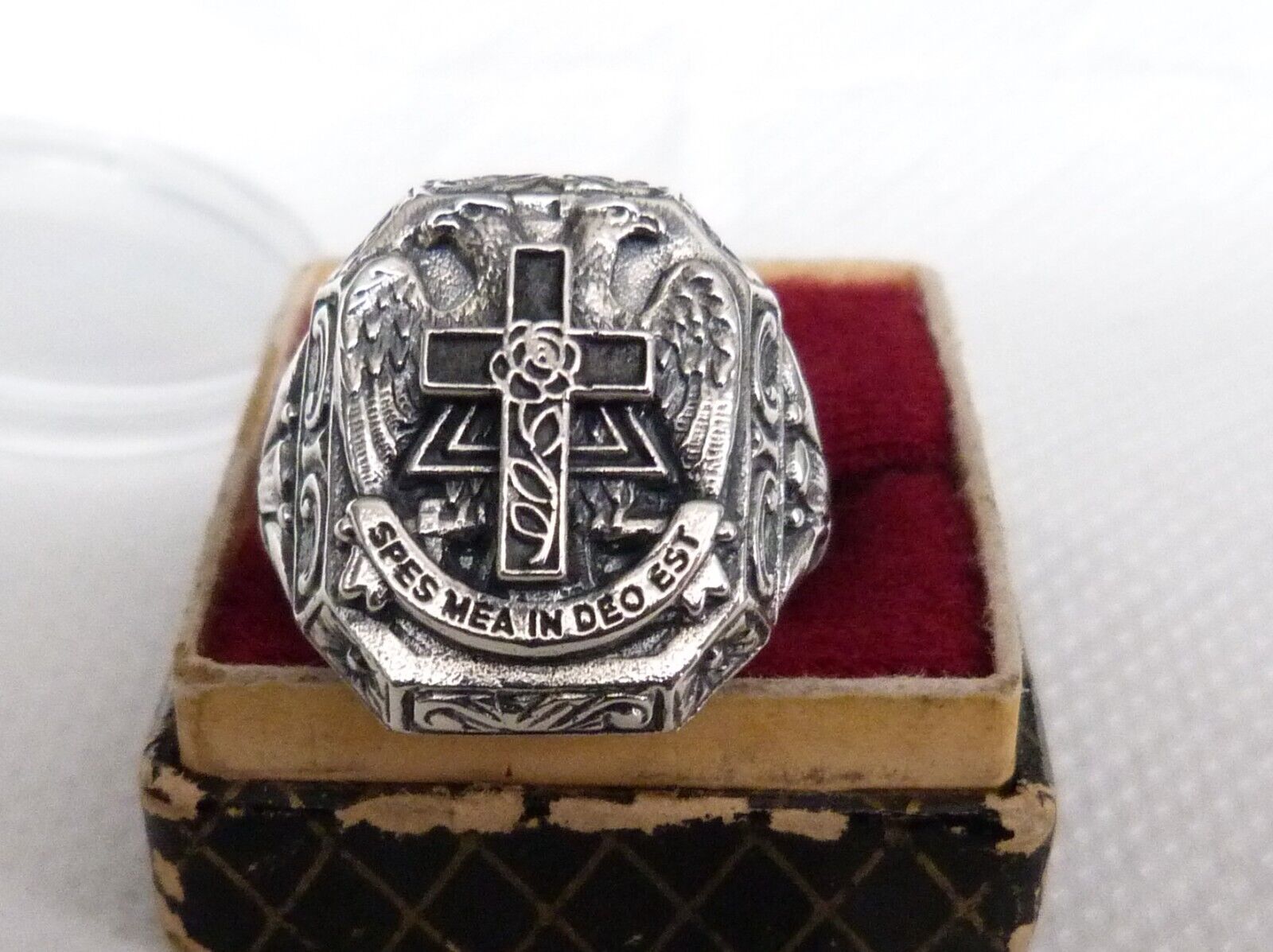 32nd Degree Rose Croix Cross Scottish Rite Masonic SILVER  Ring