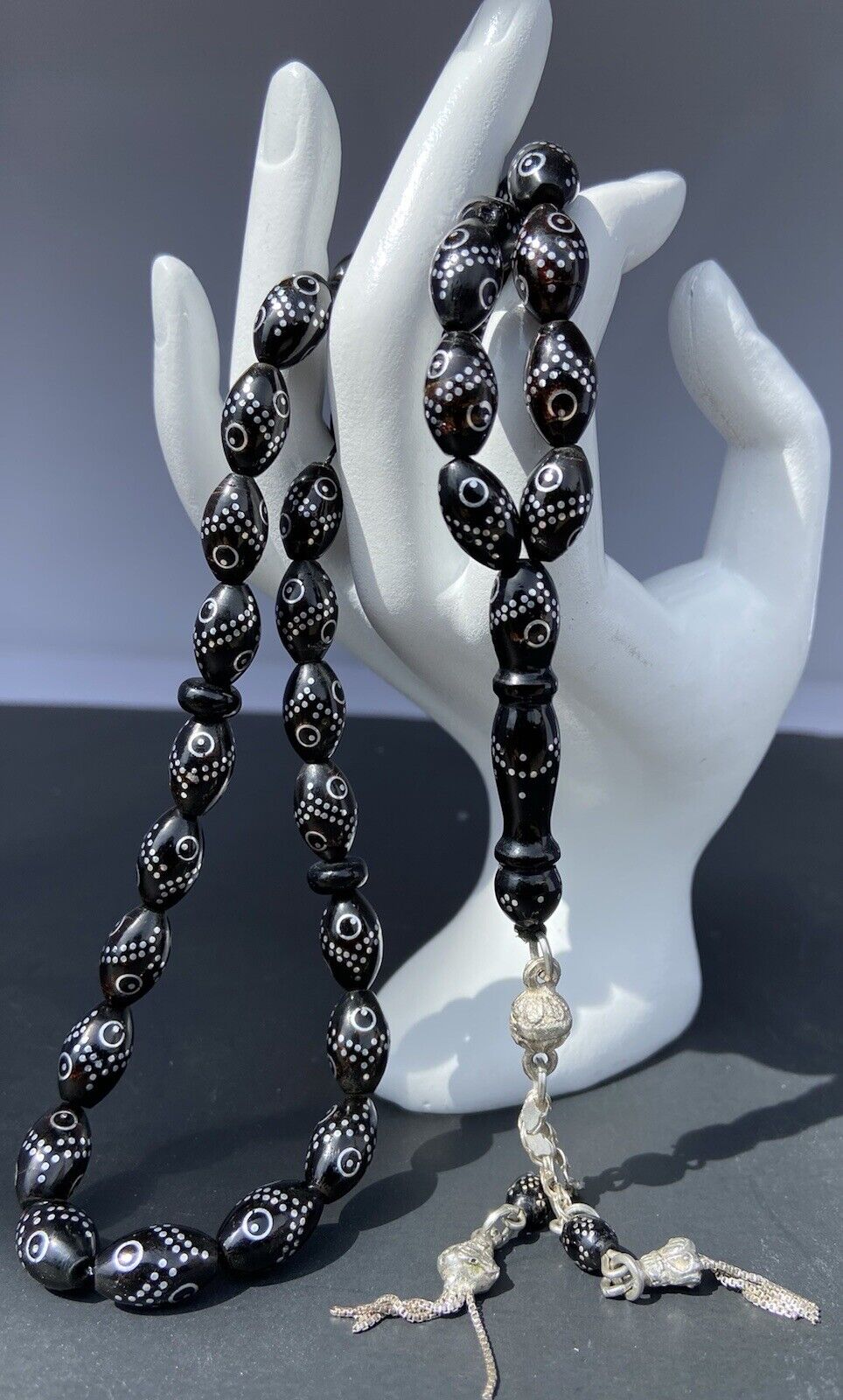 Natural Antique Black Coral, Prayer Beads, Rosary Yusr Saudi Arabia Coral