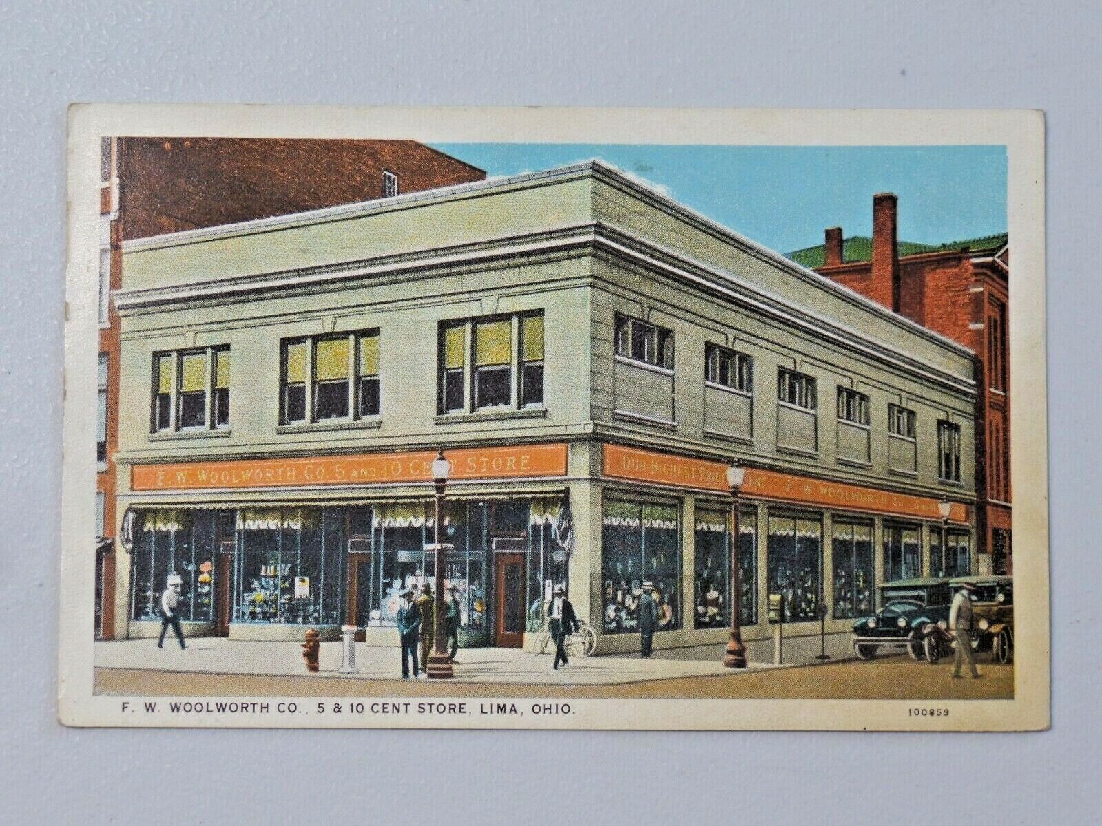 Vtg. F.W. Woolworth Co. 5 & 10 Cent Store, Lima, Ohio 1945 Postcard 6920