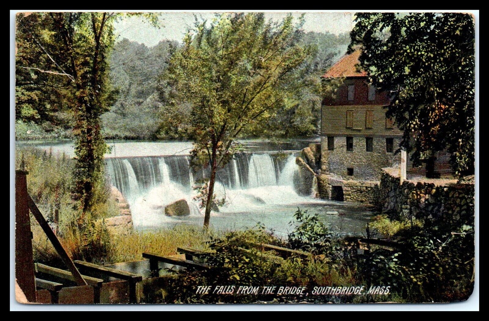 MASSACHUSETTS Postcard - Southbridge, The Falls From The Bridge F27