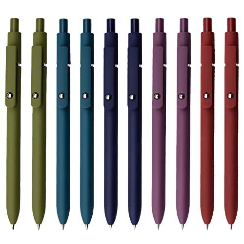 UIXJODO Gel Pens, 10 Pcs 0.5mm Black Ink Pens Fine Point Smooth 10 Pcs Vintage