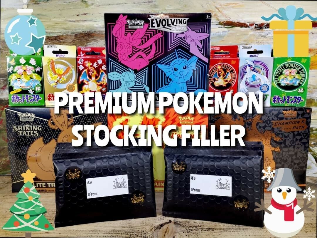 Premium Pokemon Christmas Stocking Filler. 2x Booster packs, WOTC cards vintage.