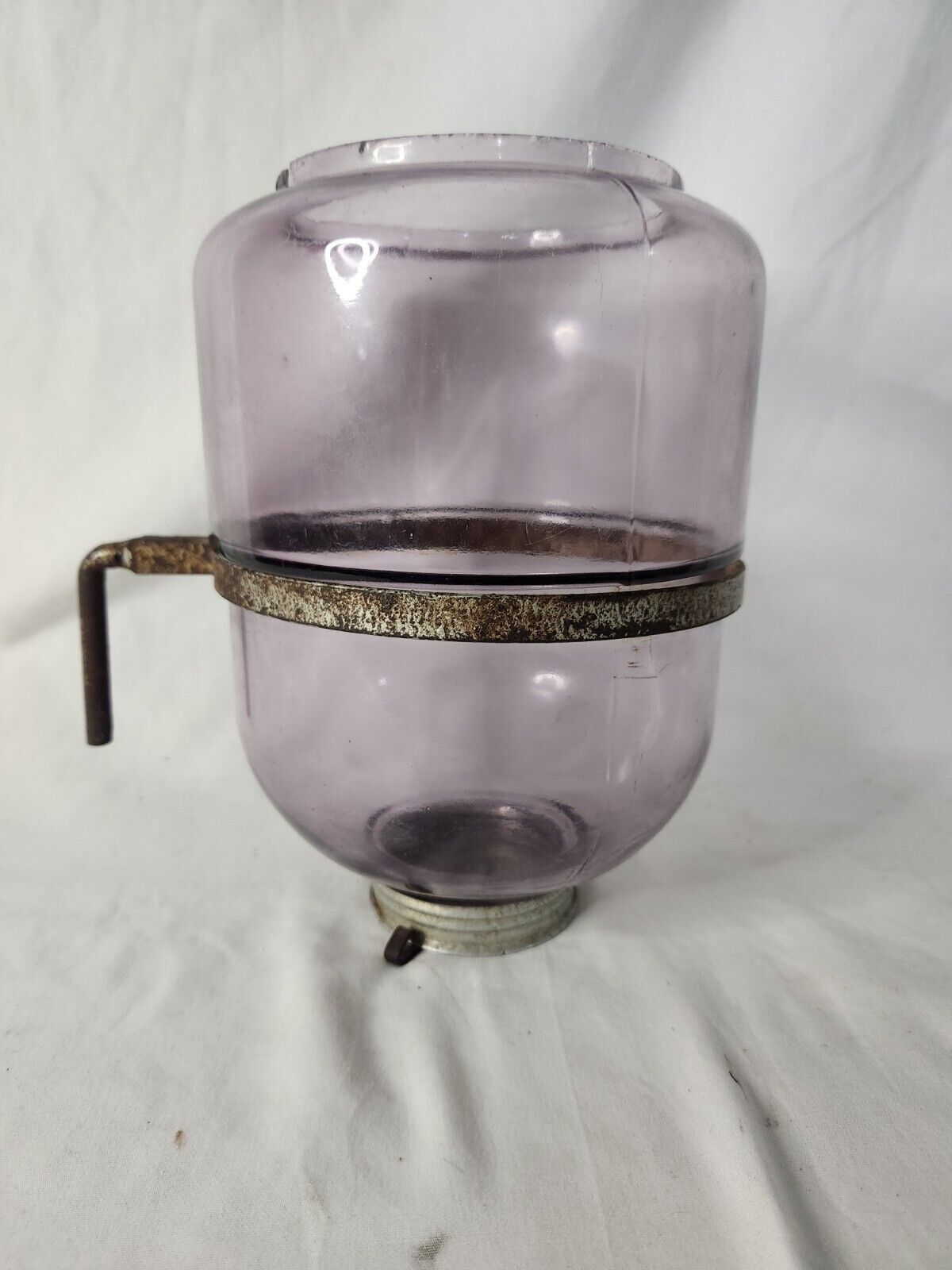 Antique Sun Purple Magnesium Glass Hoosier Cabinet Swingout Sugar Jar - Amethyst