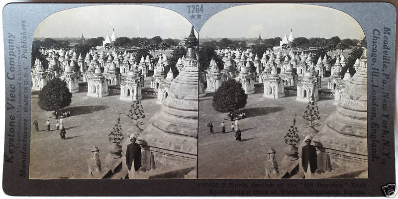 Keystone Stereoview the “450 Pagodas”, Mandalay, Burma from 1930s T400 Set #T264