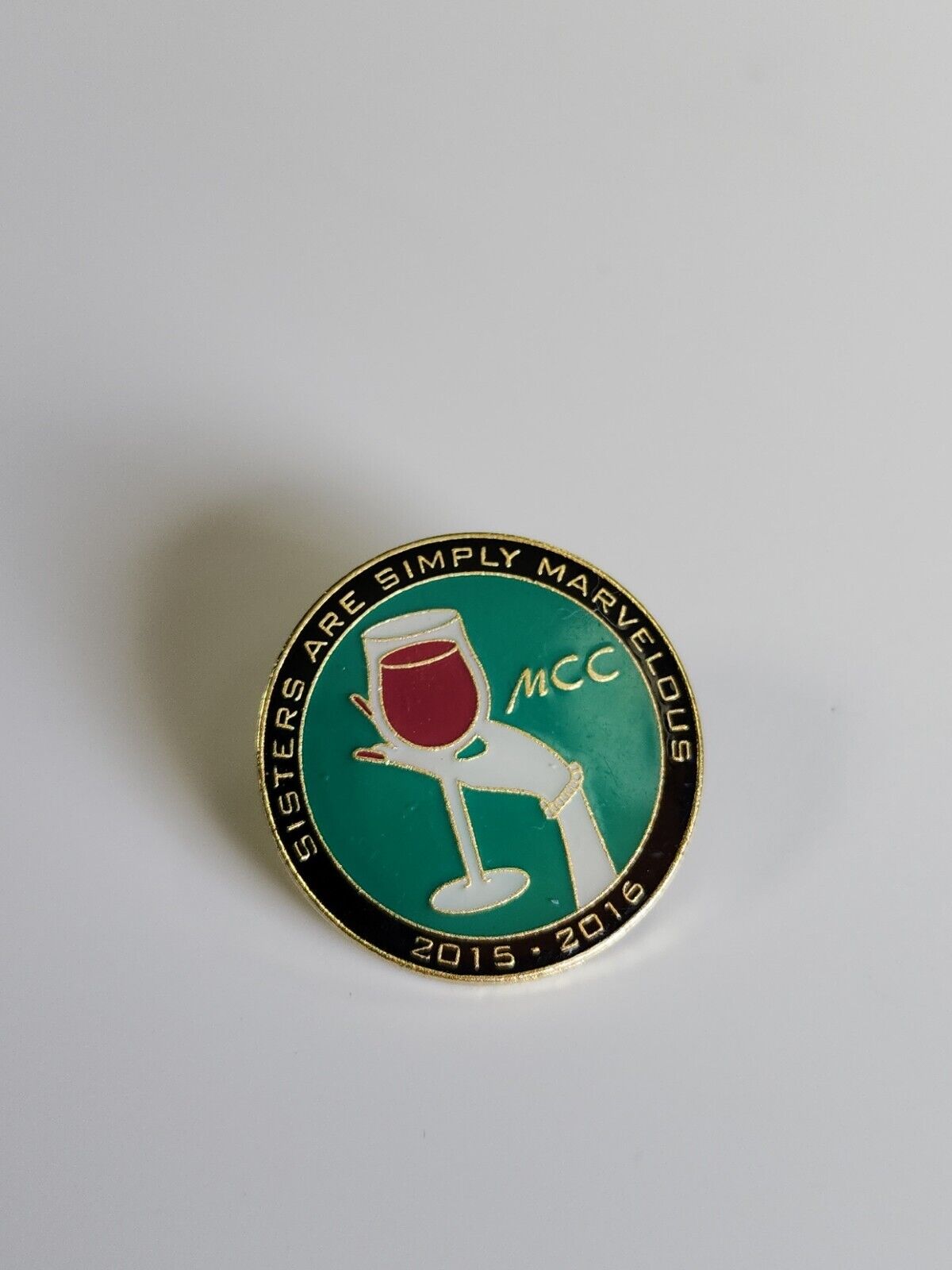 Sisters are Simply Marvelous Lapel Pin MCC 2015-2016 Glass of Red Wine