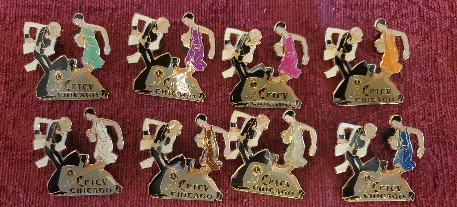 Lions Club Pins vintage Dancing Chicago 8 X